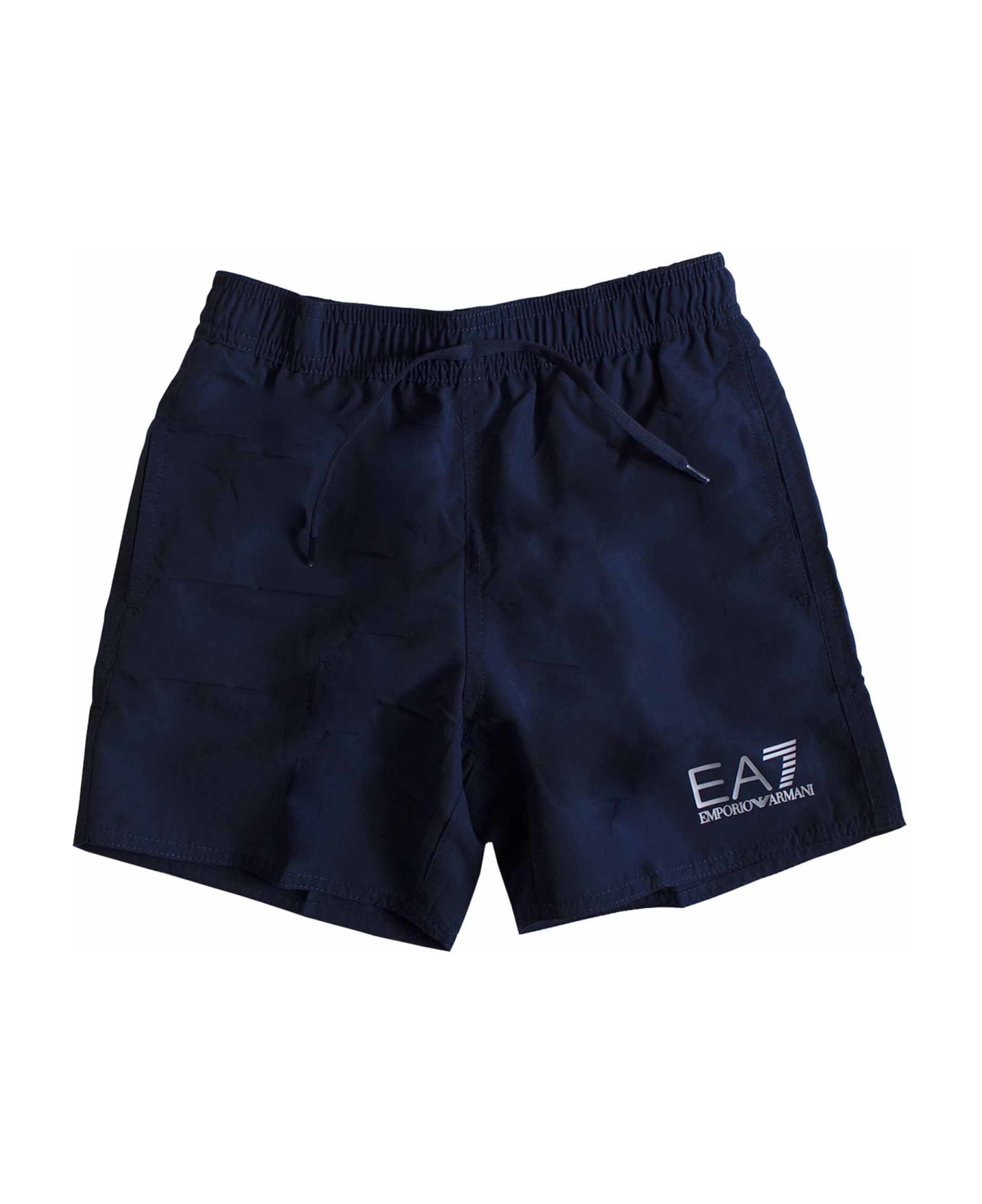Emporio Armani Logo Print Shorts - Blue