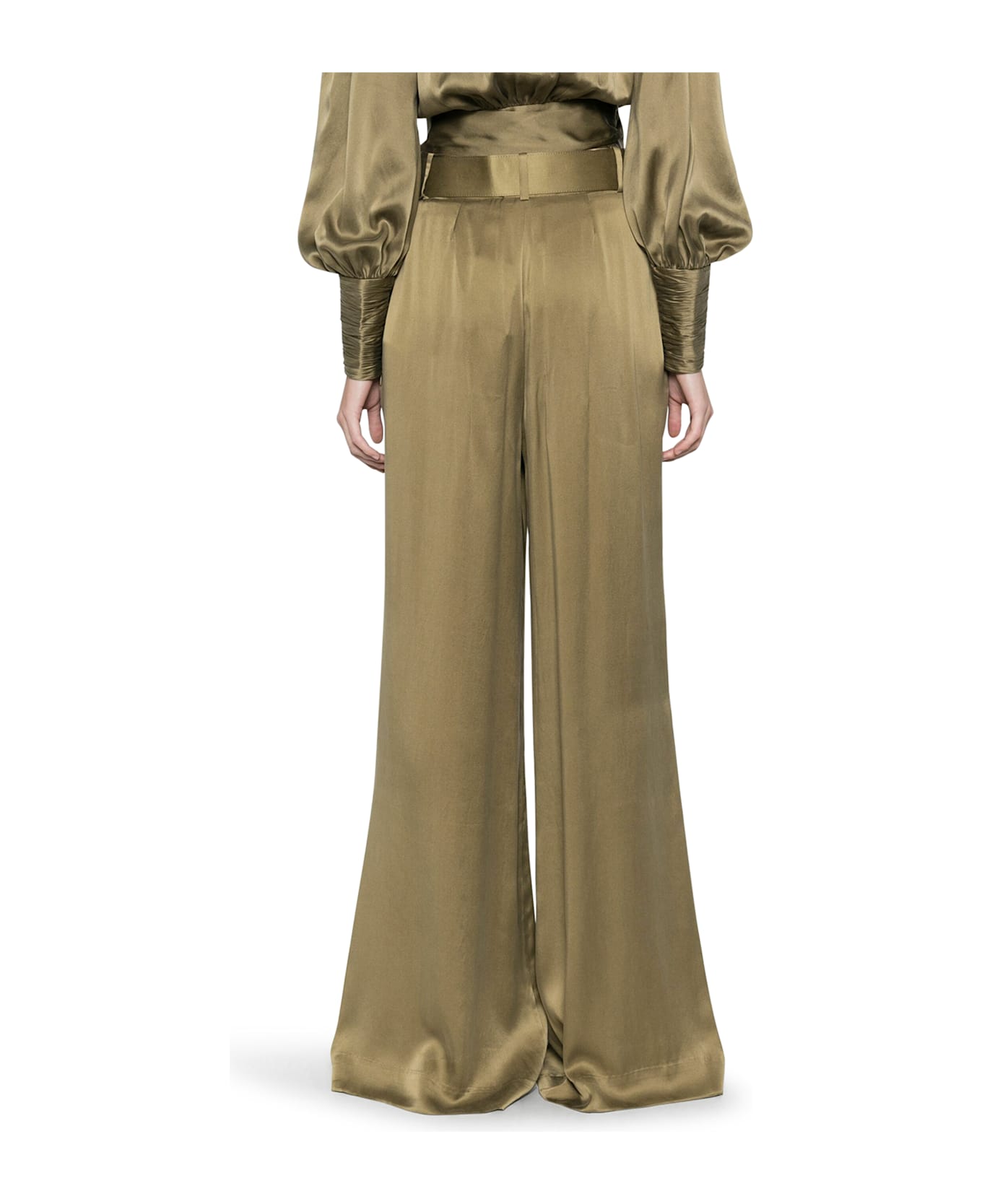 Zimmermann Wide Leg Pants In Seta - Green