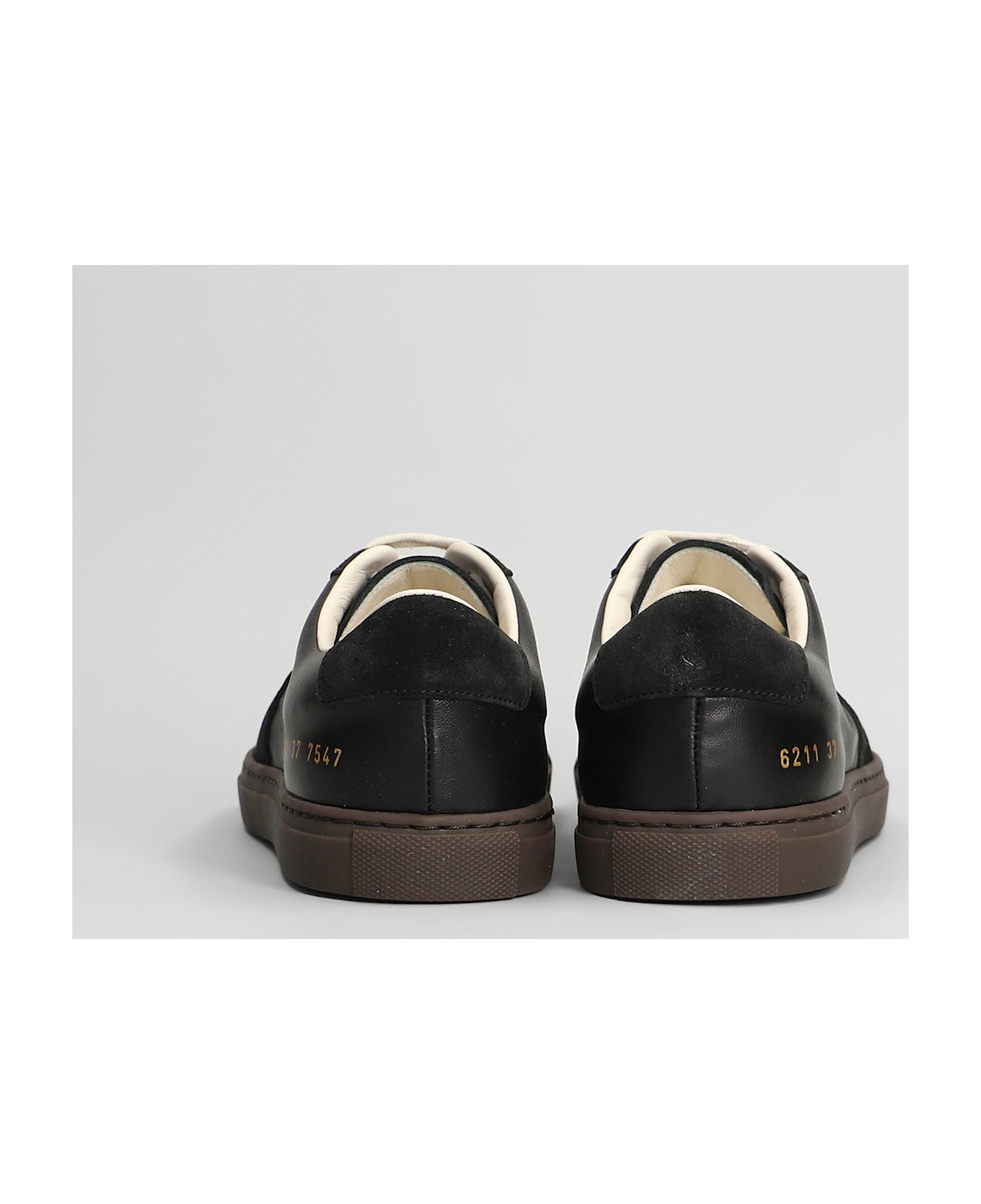 Common Projects Bball Slim Sneakers In Black Suede And Leather - black