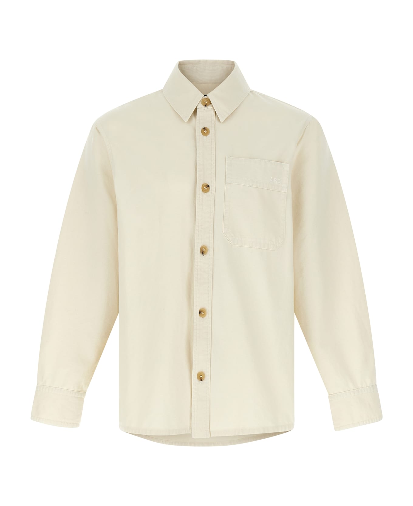 A.P.C. Logo Embroidery Shirt - Beige