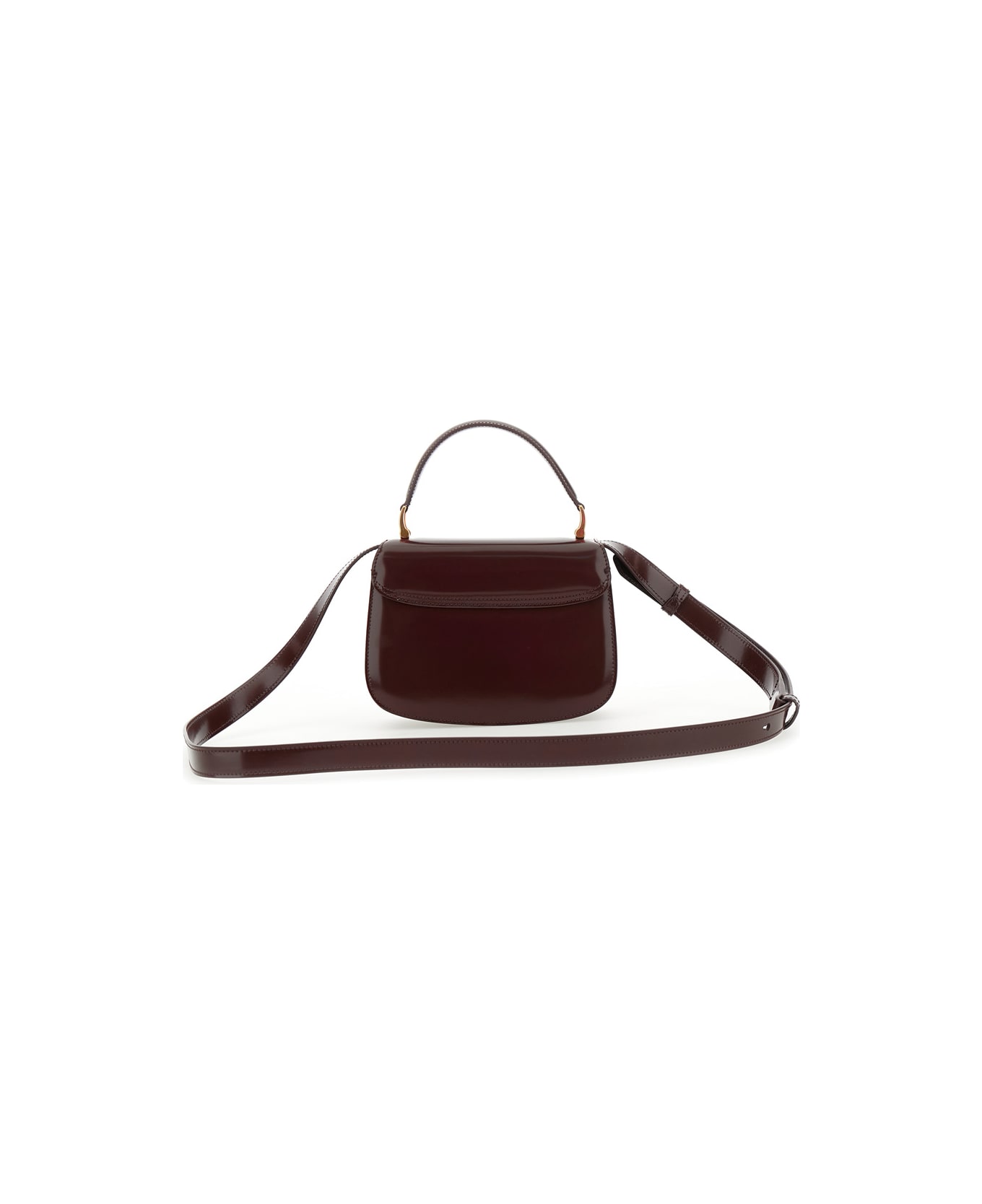 Ami Alexandre Mattiussi Bordeaux Handbag With Adc Patch On The Front And Adjustable And Removable Shoulder Strap In Leather Woman - Bordeaux