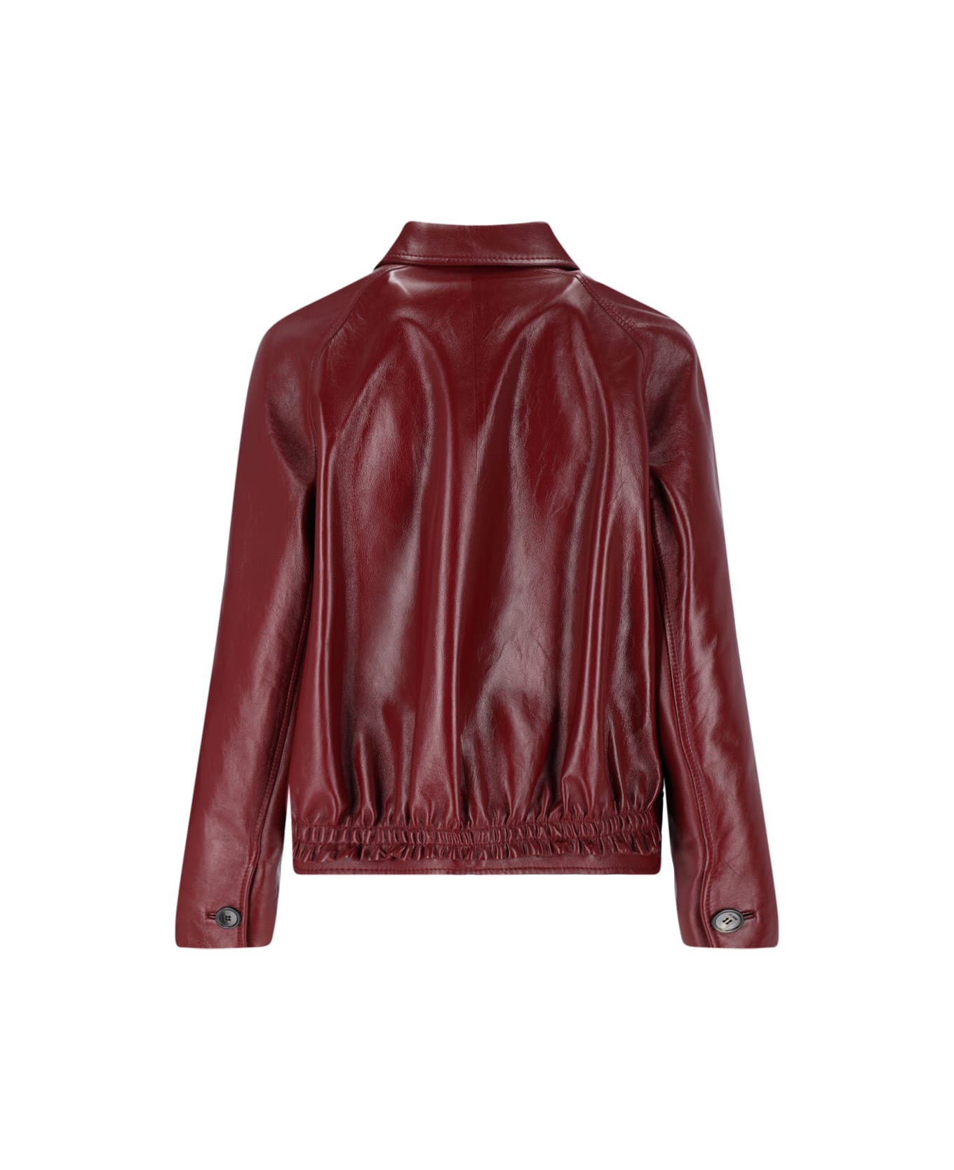 Gucci Leather Zip Jacket - Red