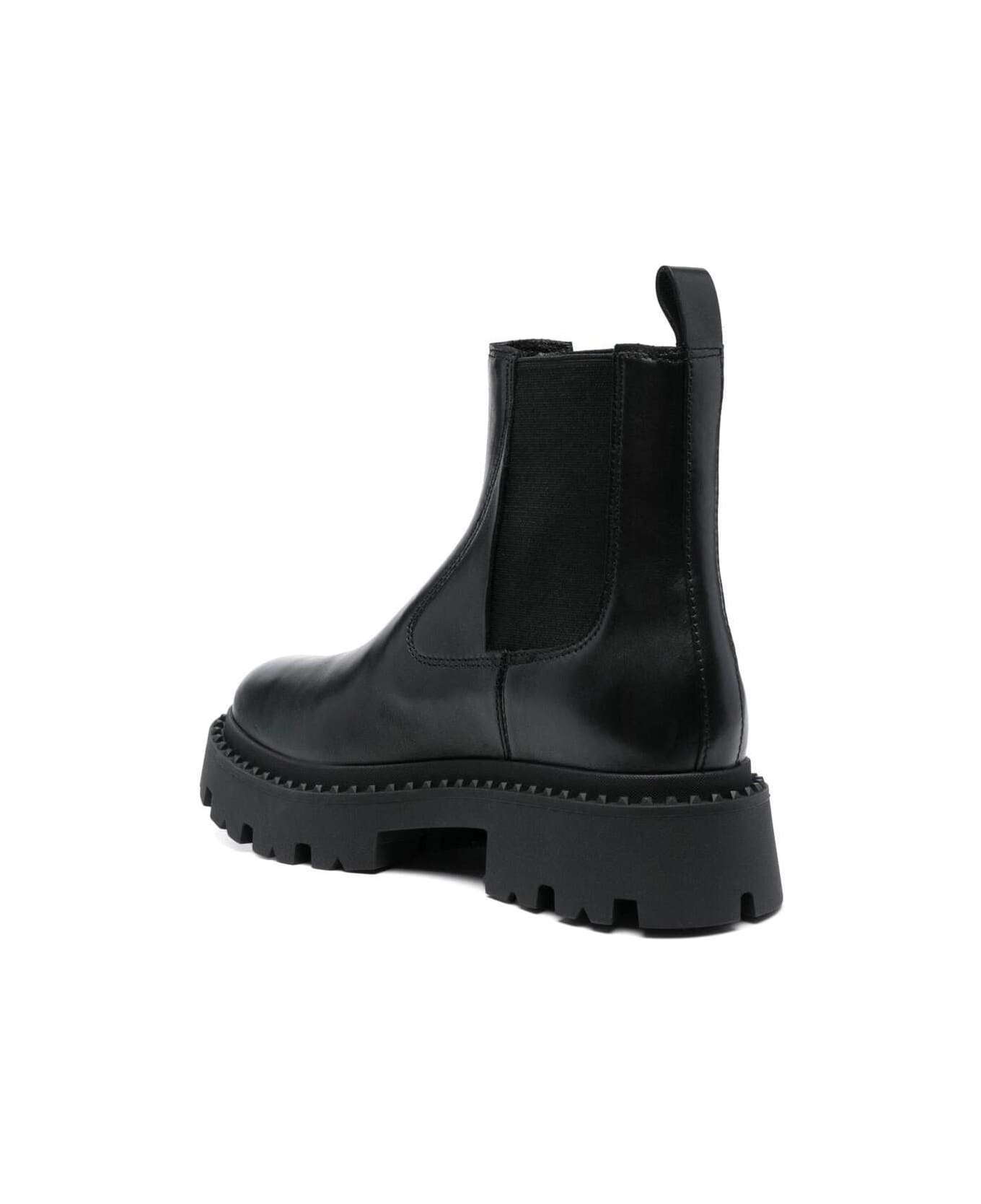 Ash 'genesis' Black Boots With Chunky Platform In Leather Woman - Black