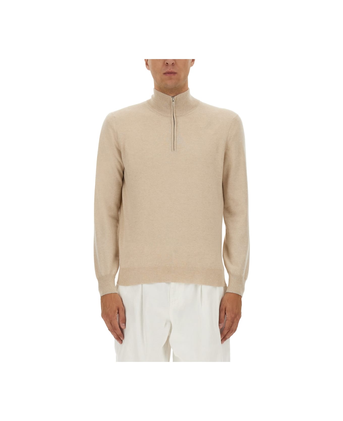 Brunello Cucinelli Cashmere Turtleneck Sweater - BEIGE