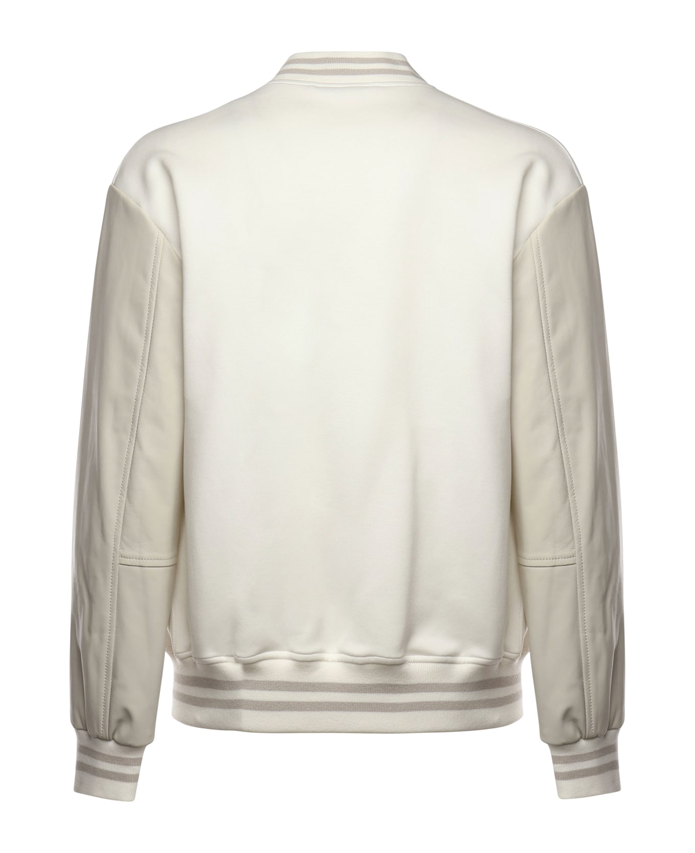 Eleventy Wool Bomber Jacket - SAND, white