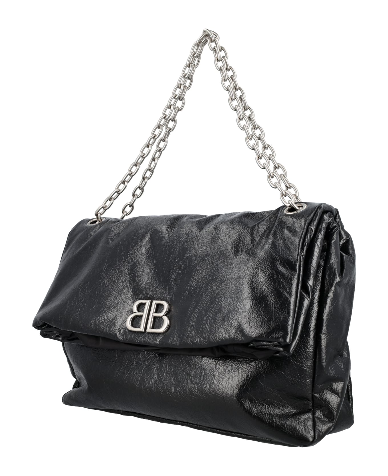 Balenciaga Monaco Chain Bag - BLACK/BLACK