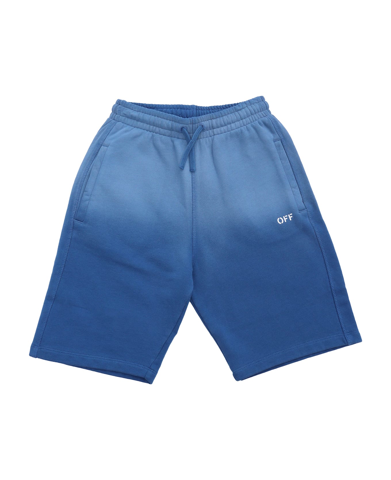 Off-White Off Stamp Cl Sweatshort Bleac Blue - Whi - BLUE