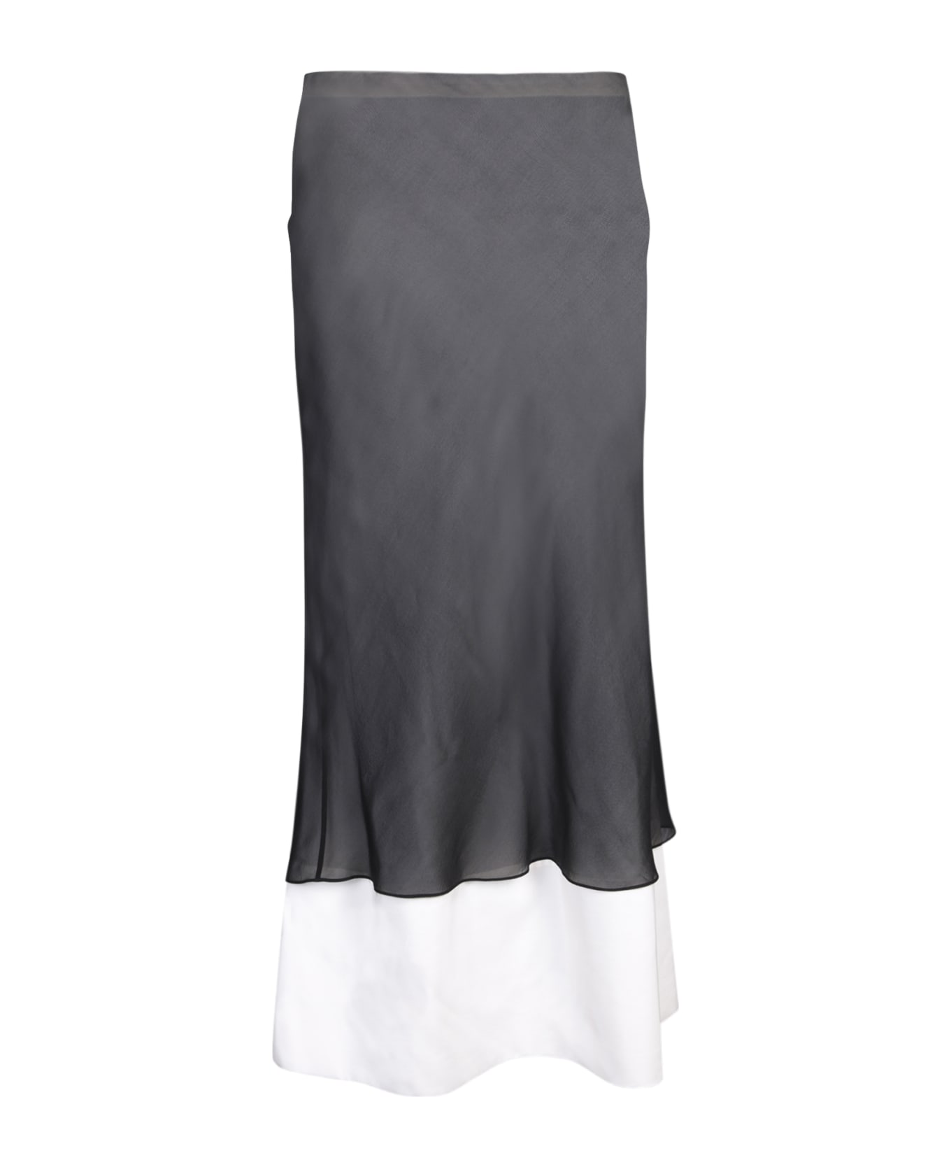 Quira Double Underskirt Skirt In Black/white - Black スカート