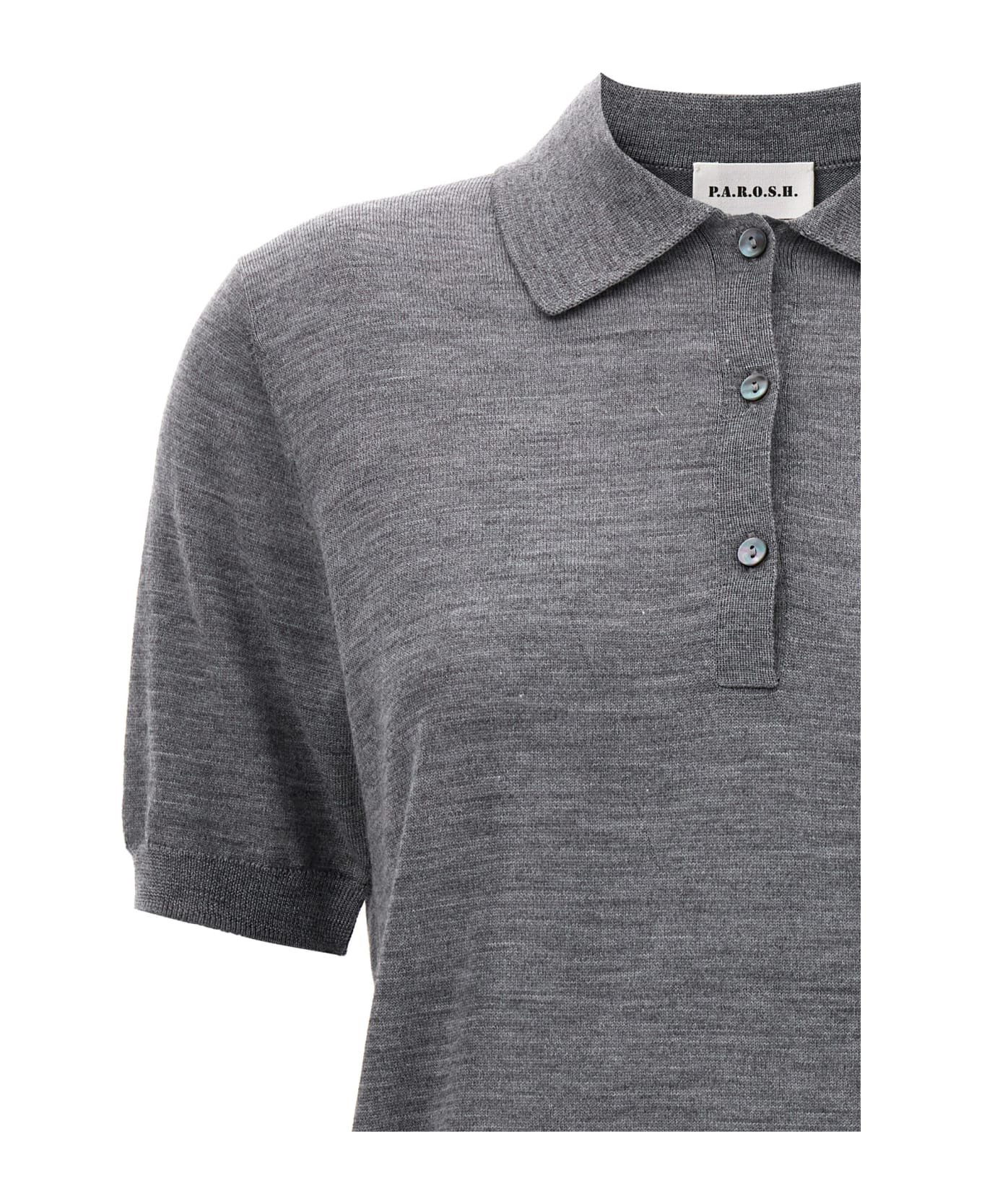 Parosh Knitted Polo Shirt - Gray