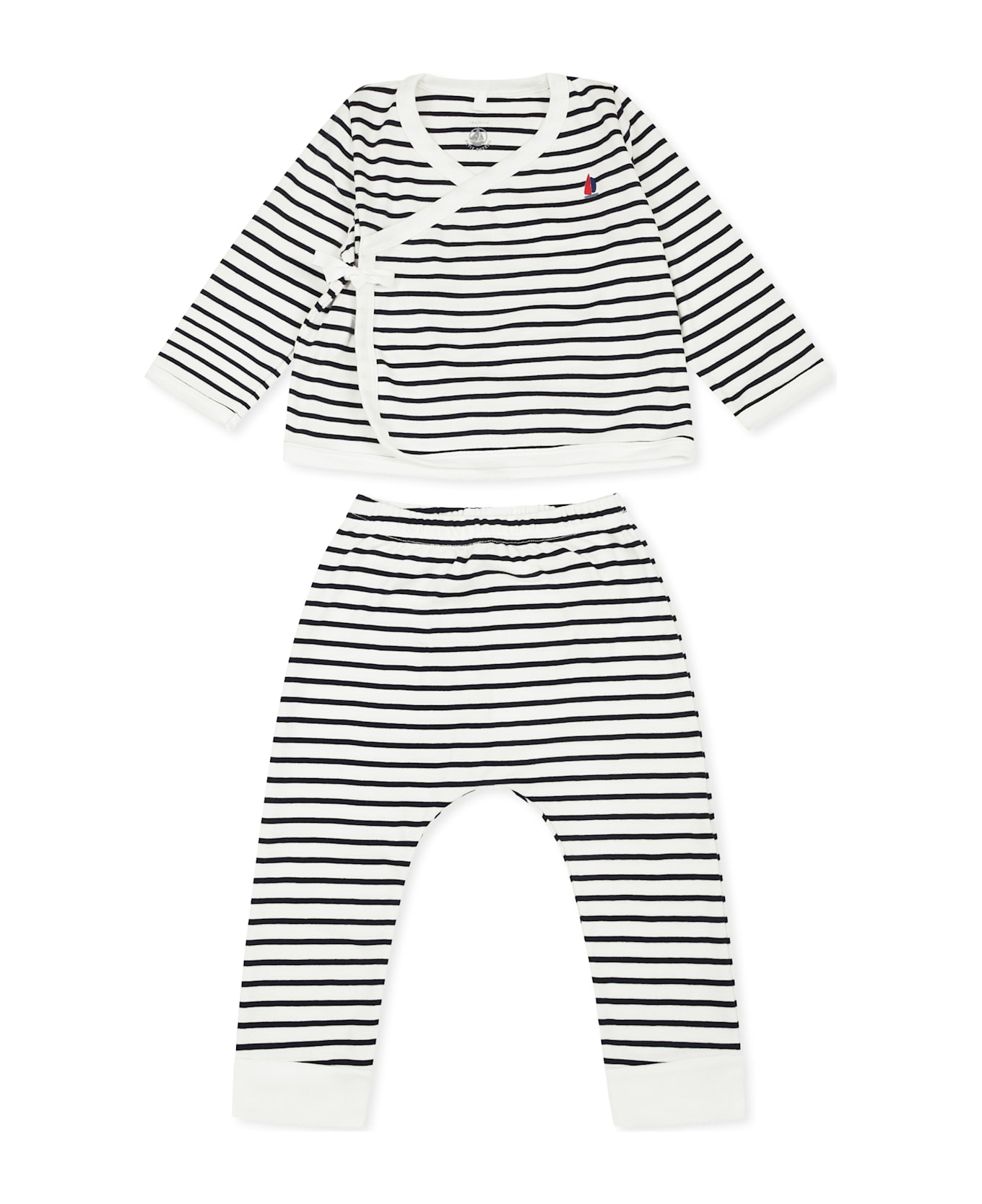 Petit Bateau Multicolor Newborn Suit For Baby Boy With Sailboat - Multicolor