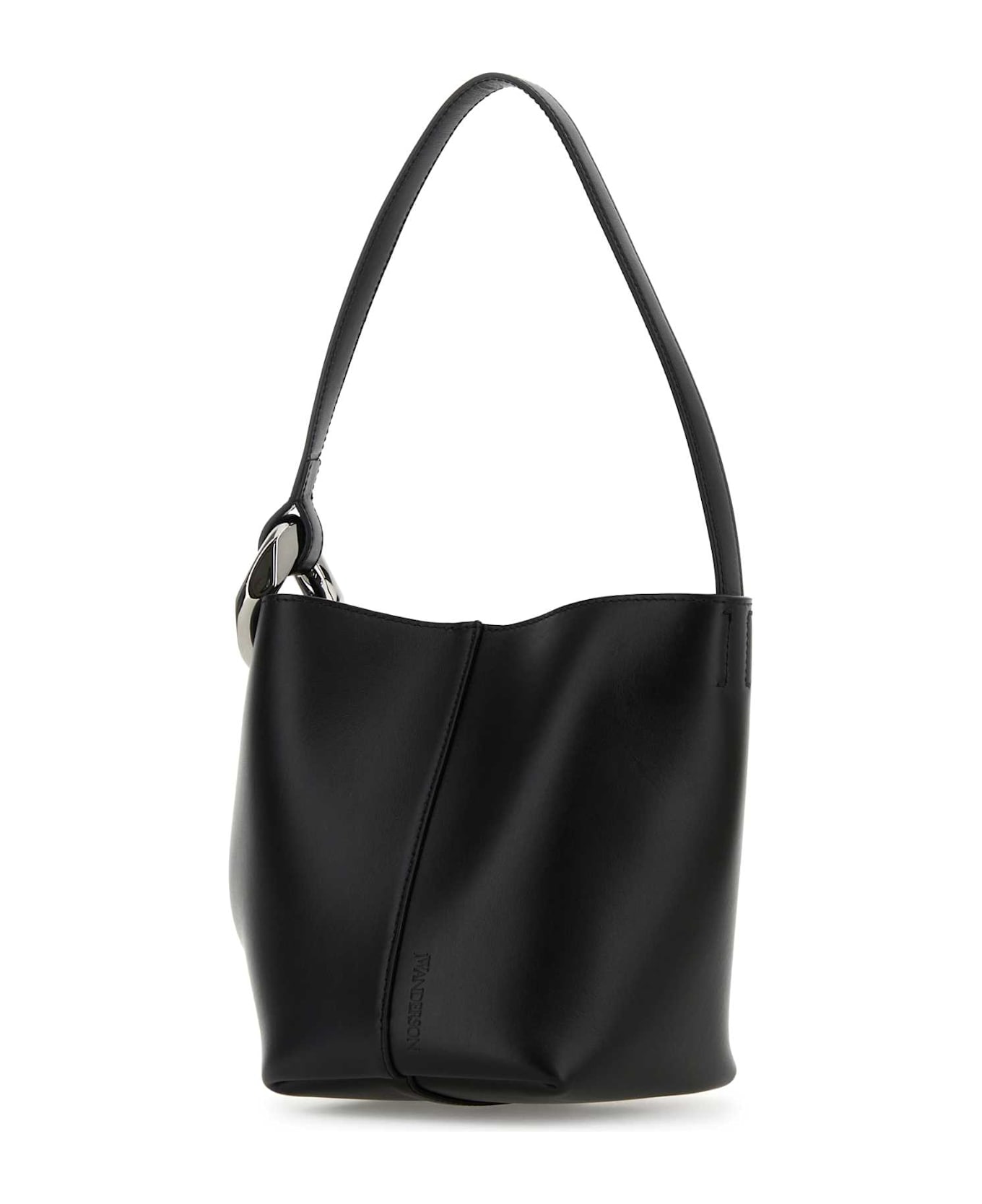 J.W. Anderson Black Leather Small Jwa Corner Bucket Bag - Black
