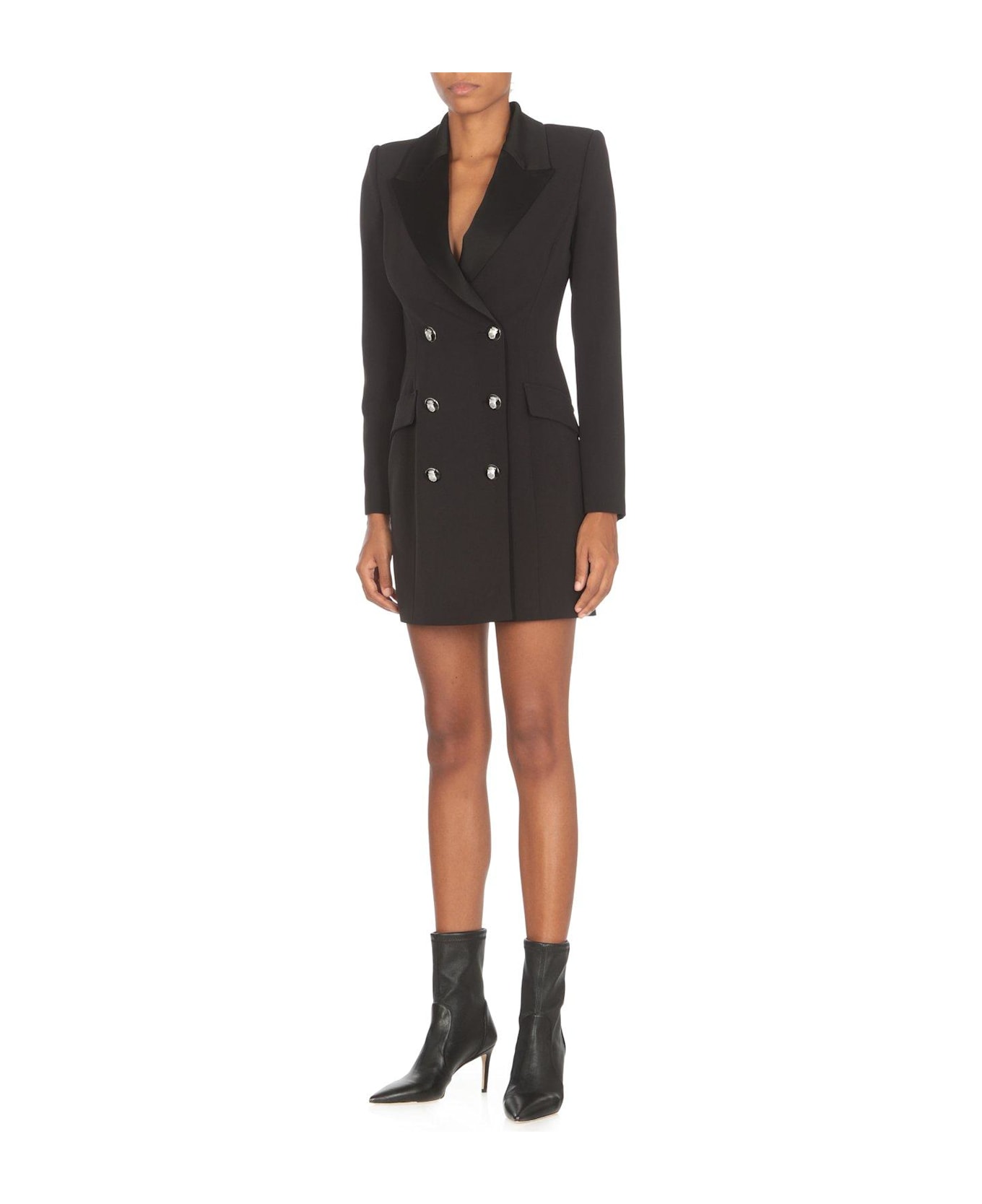 Elisabetta Franchi Double-breasted Blazer Dress - Black