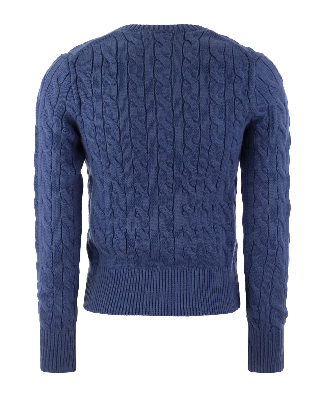 Polo Ralph Lauren Plaited Cardigan With Long Sleeves - Blue
