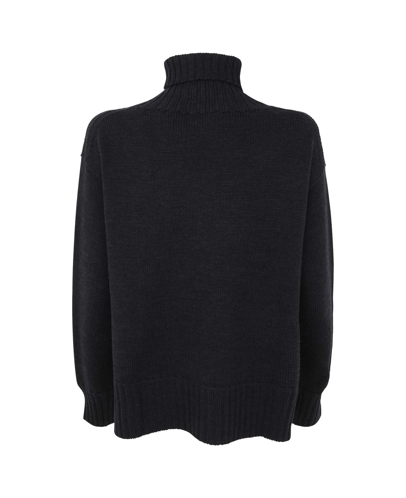 Drumohr Long Sleeves Turtle Neck Oversized Sweater - Anthracite Grey