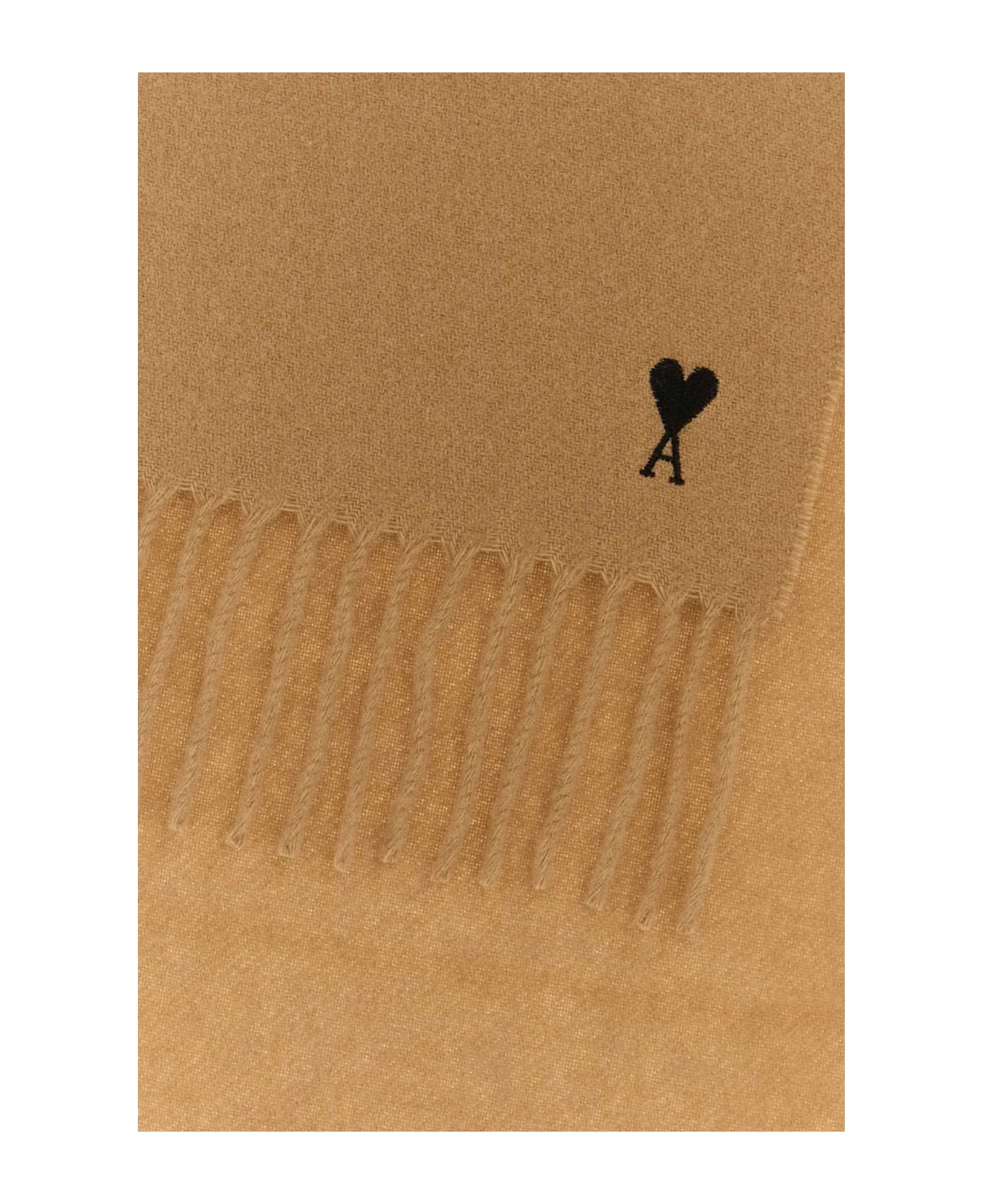 Ami Alexandre Mattiussi Camel Wool Scarf - CAMEL