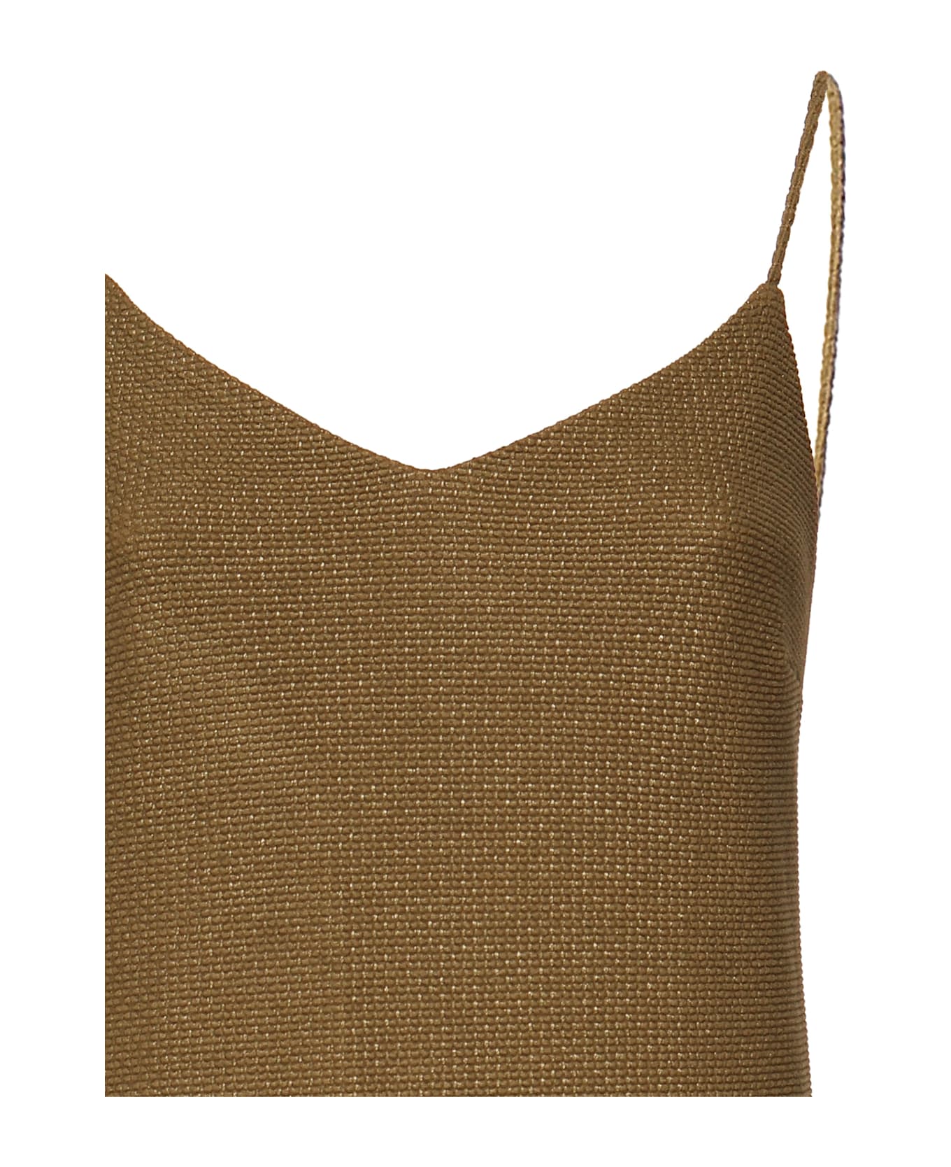 Max Mara Slip Dress In Jacquard Jersey - Verde oliva