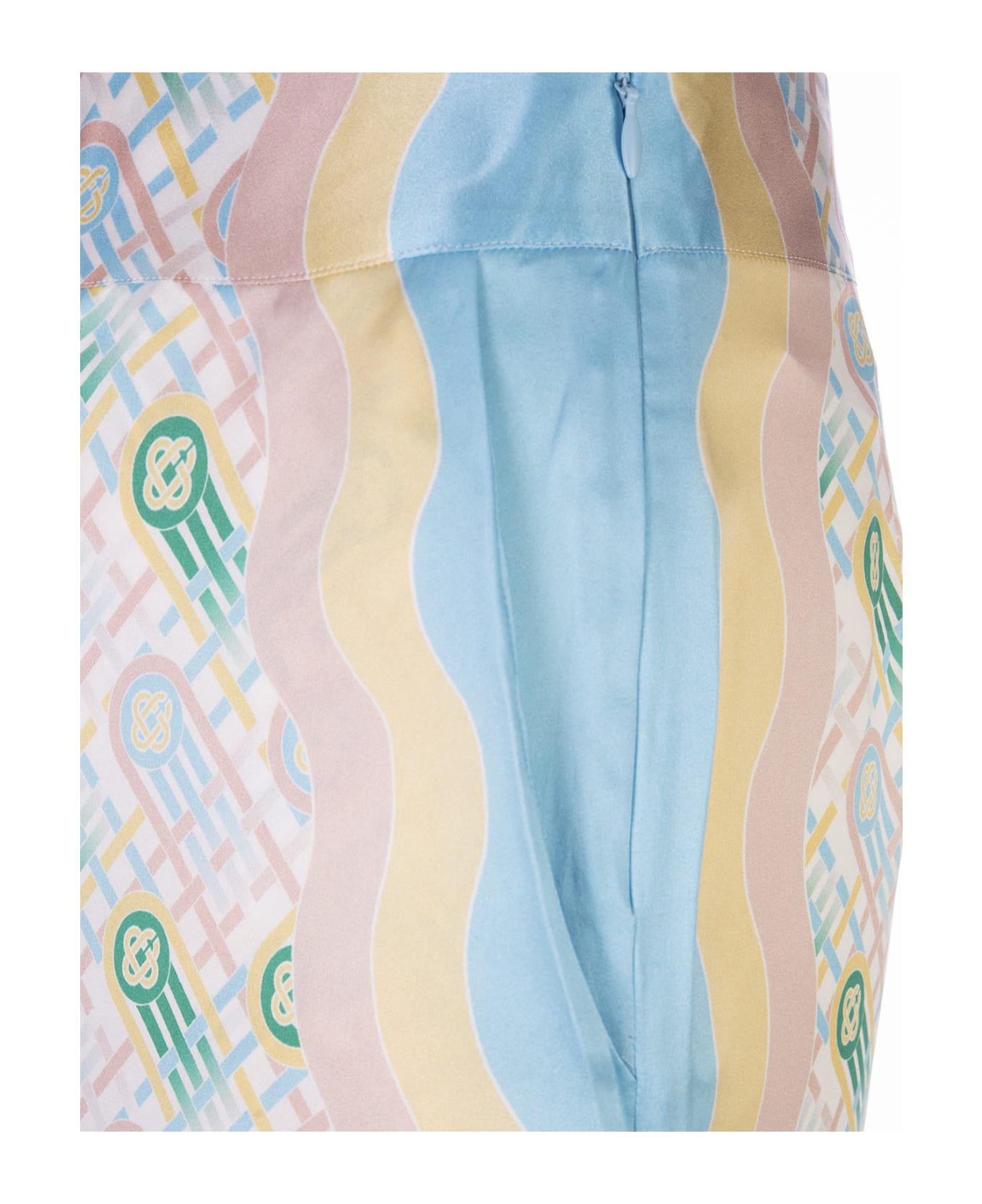Casablanca Ping Pong Silk Trousers - Multicolour