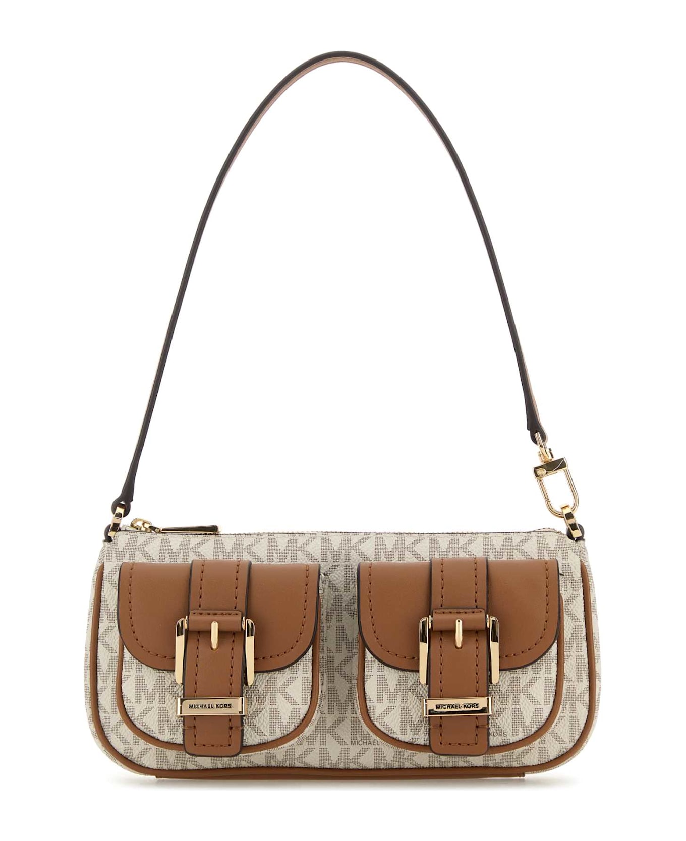 Michael Kors Printed Canvas Zoe Shoulder Bag - VANILLAACRN