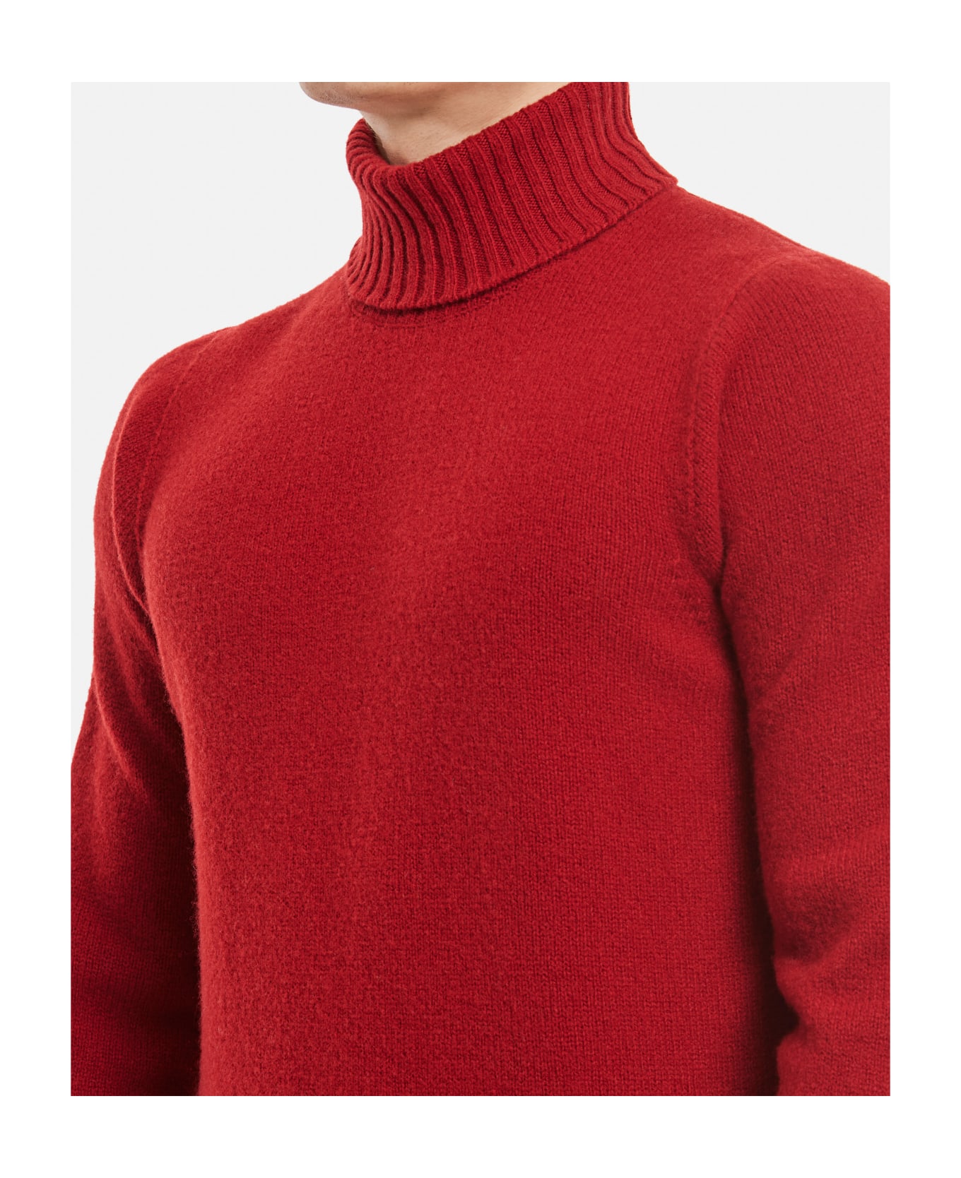 Drumohr High Neck Wool Sweater - Red