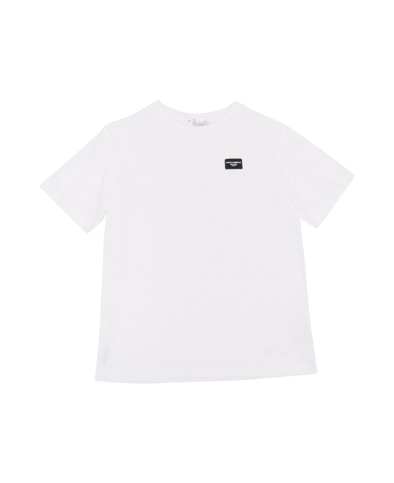 Dolce & Gabbana Logo-patch Crewneck T-shirt - WHITE