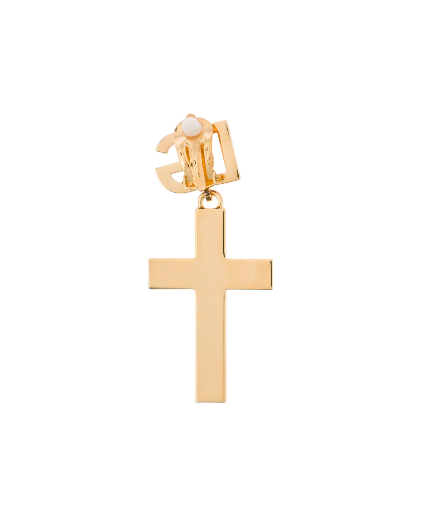 dolce embossed & Gabbana Cross Logo Earrings - Metallic