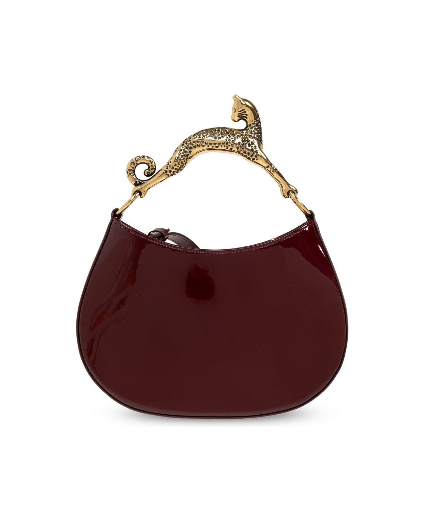 Lanvin Curve-edged Small Cat Handled Tote Bag - Bordeaux