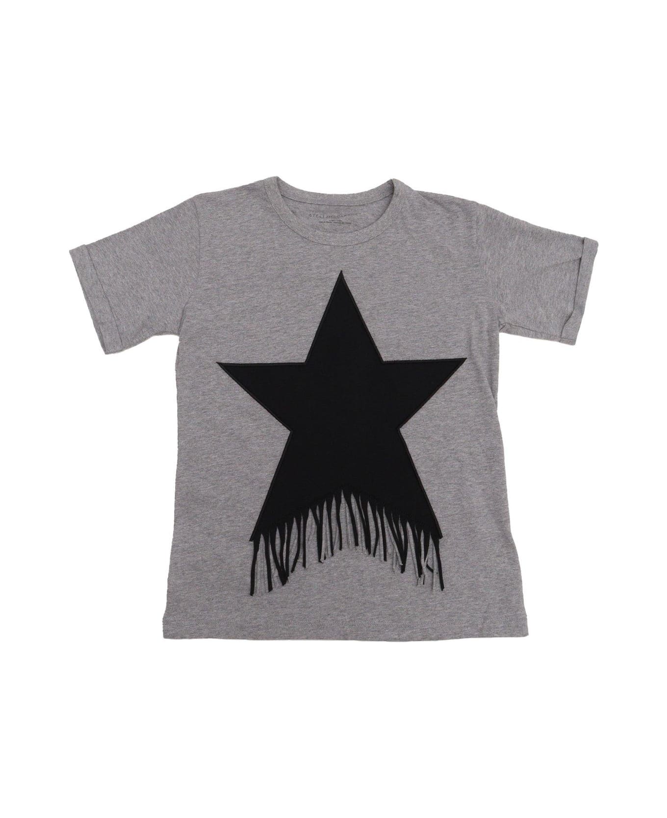 Stella McCartney Fringed Star Crewneck T-shirt - Grey