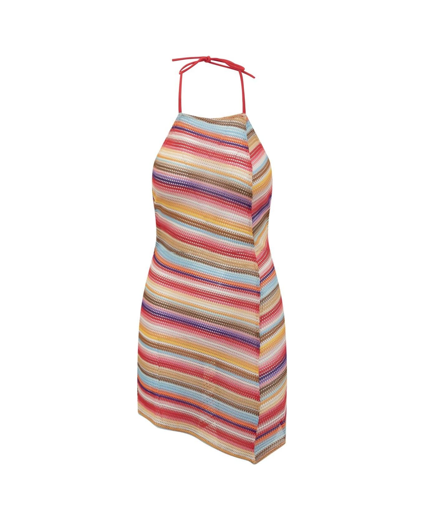 Missoni Striped Sleeveless Beach Dress - Multicolour/rosso