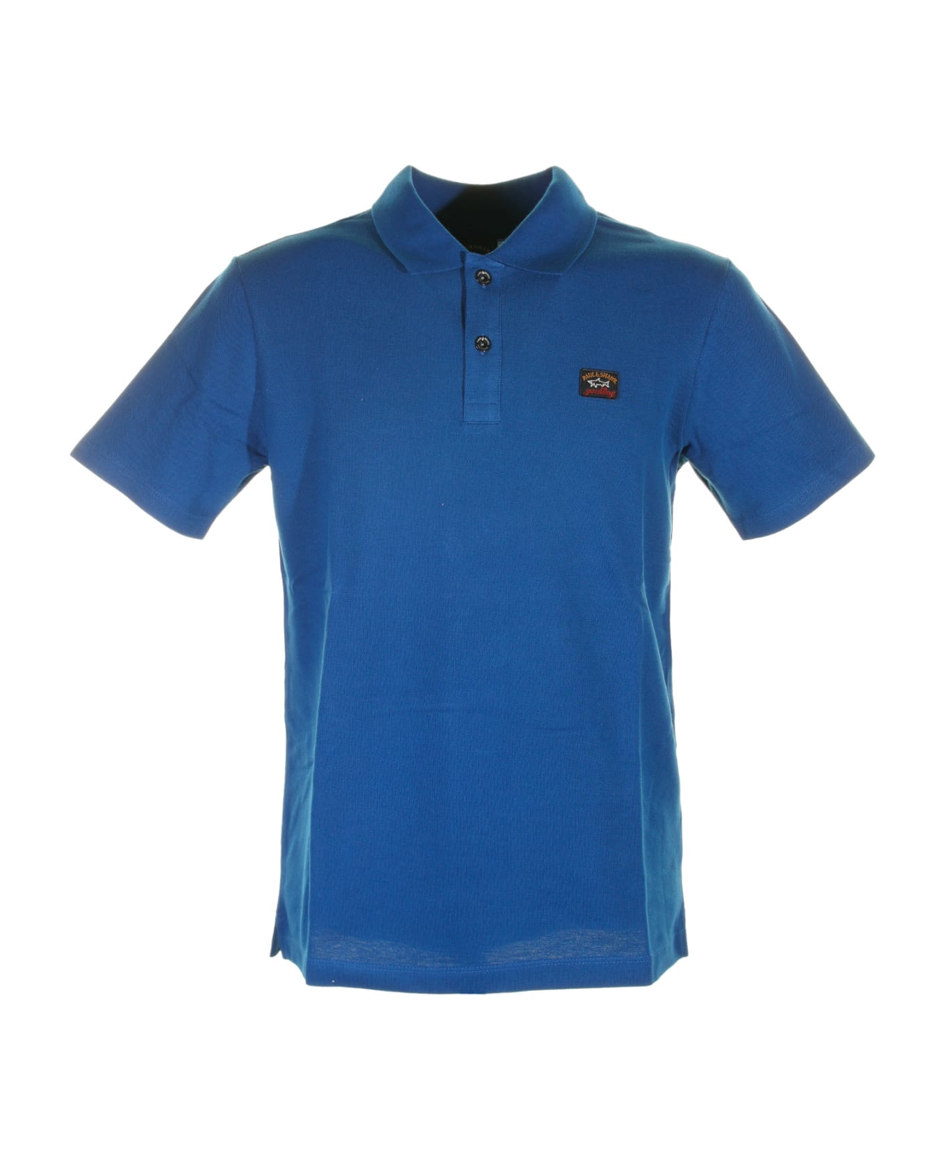 Paul&Shark Blue Short-sleeved Polo Shirt With Logo - Blu