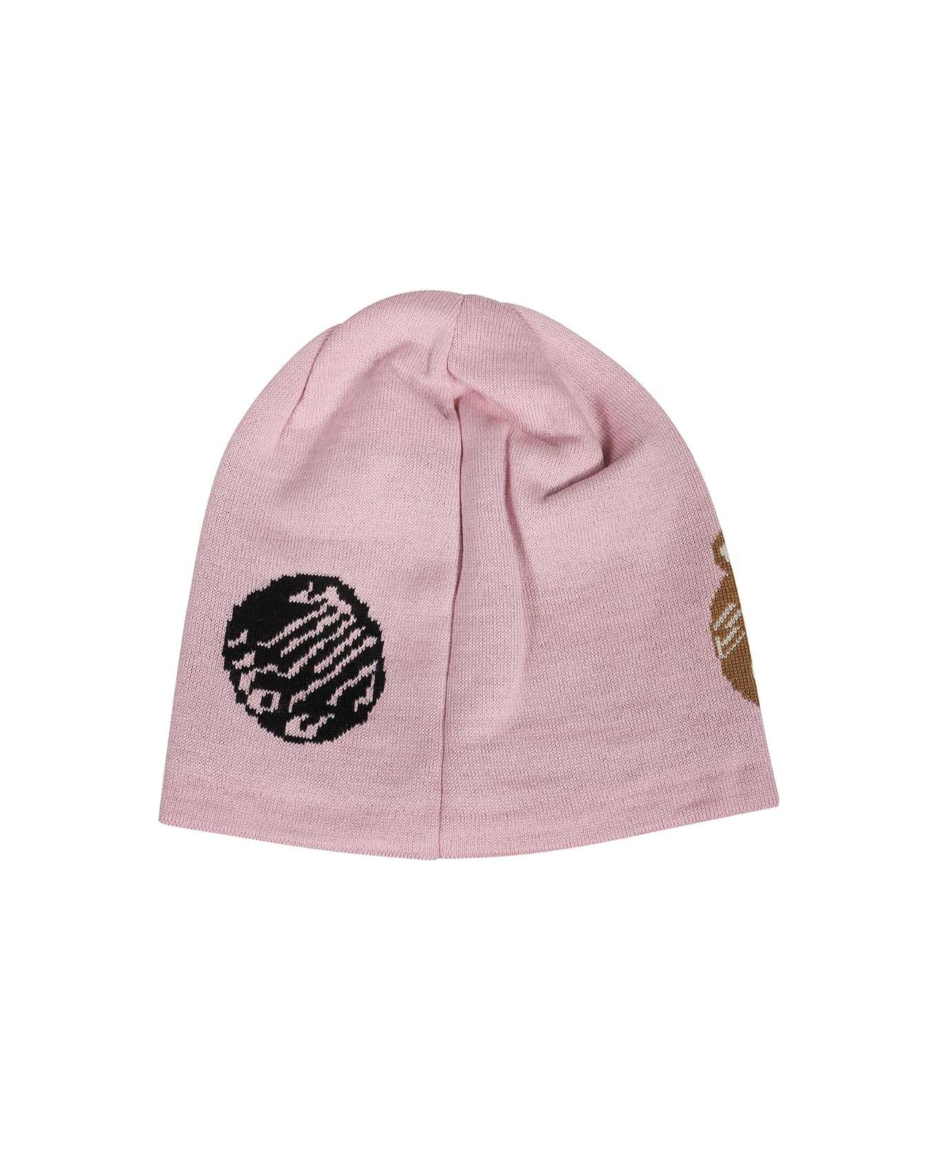 Moschino Logo Wool Beanie - Pink