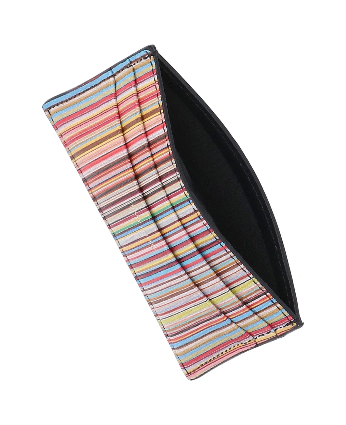 Paul Smith 'signature Stripe' Card Holder - Nero 財布