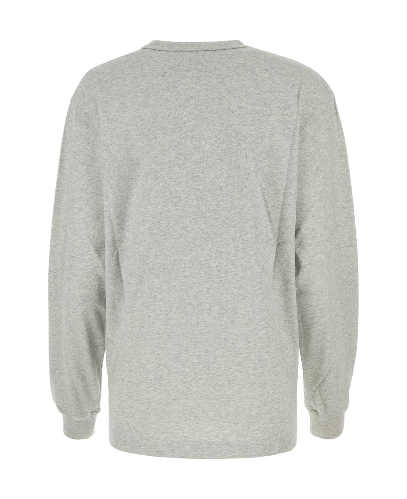 Alexander Wang Melange Grey Cotton Oversize T-shirt - LIGHTHEATHERGREY