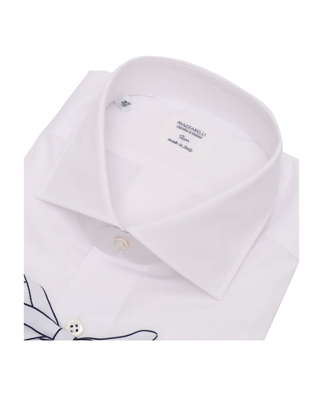 Mazzarelli White Cotton Slim Fit Shirt - WHITE