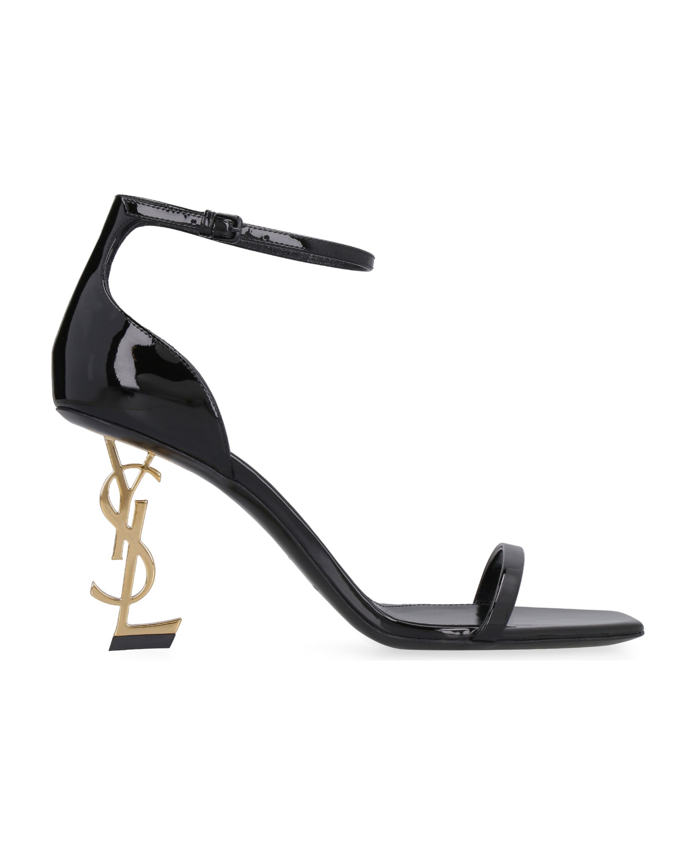 Saint Laurent Opyum Embellished Heels Patent Leather Sandals - Nero