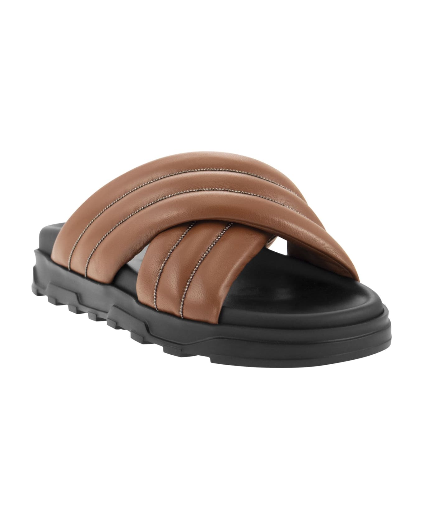 Fabiana Filippi Platform Leather Sandal - Cognac