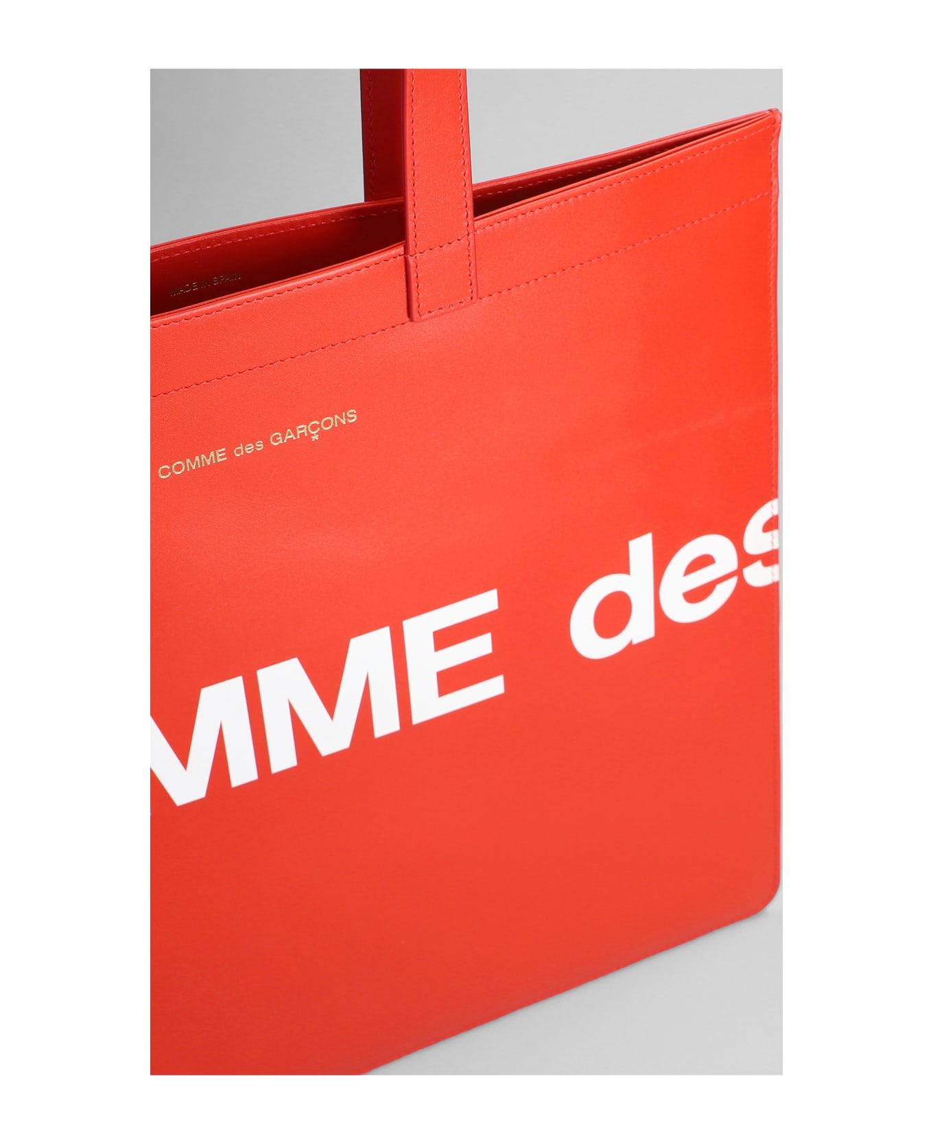 Comme des Garçons Wallet Tote In Red Leather - red