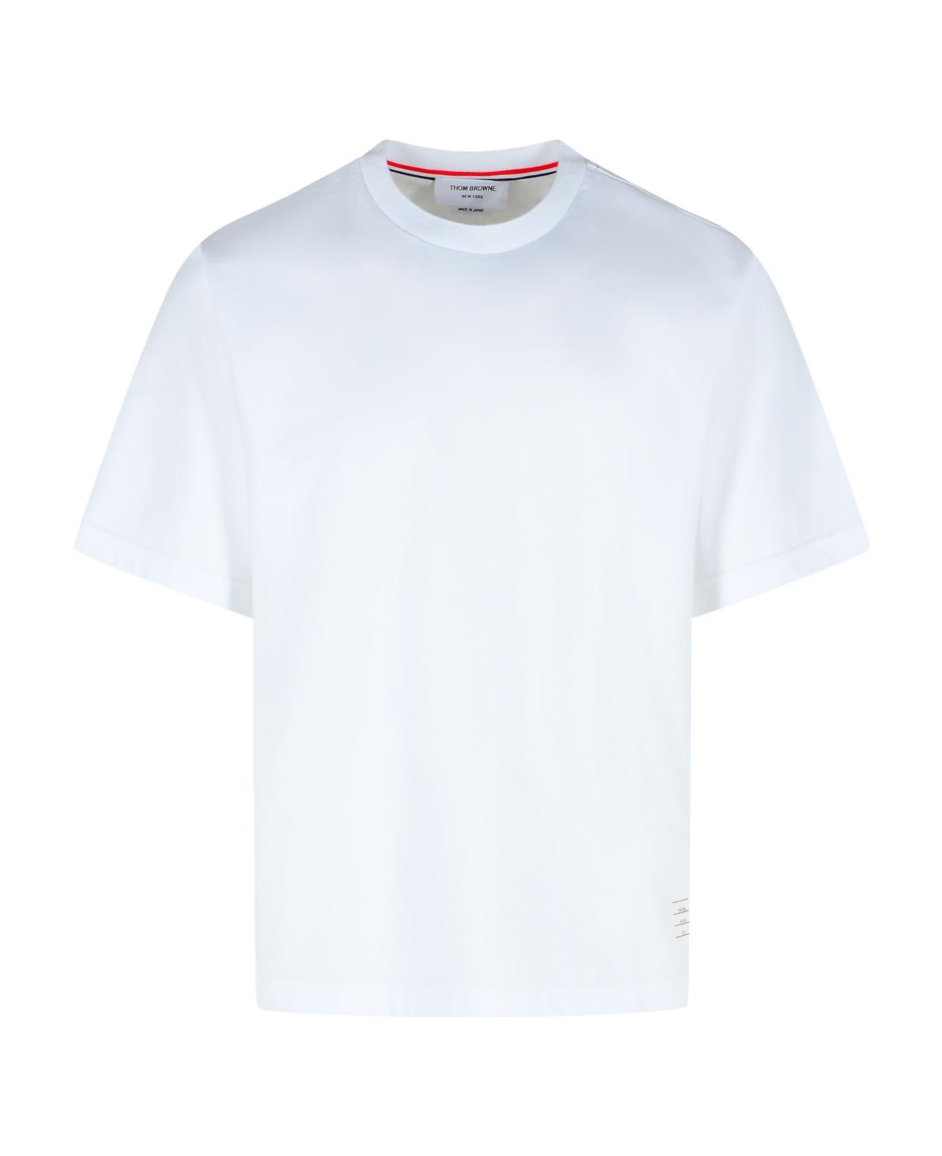 Thom Browne White Cotton T-shirt - white