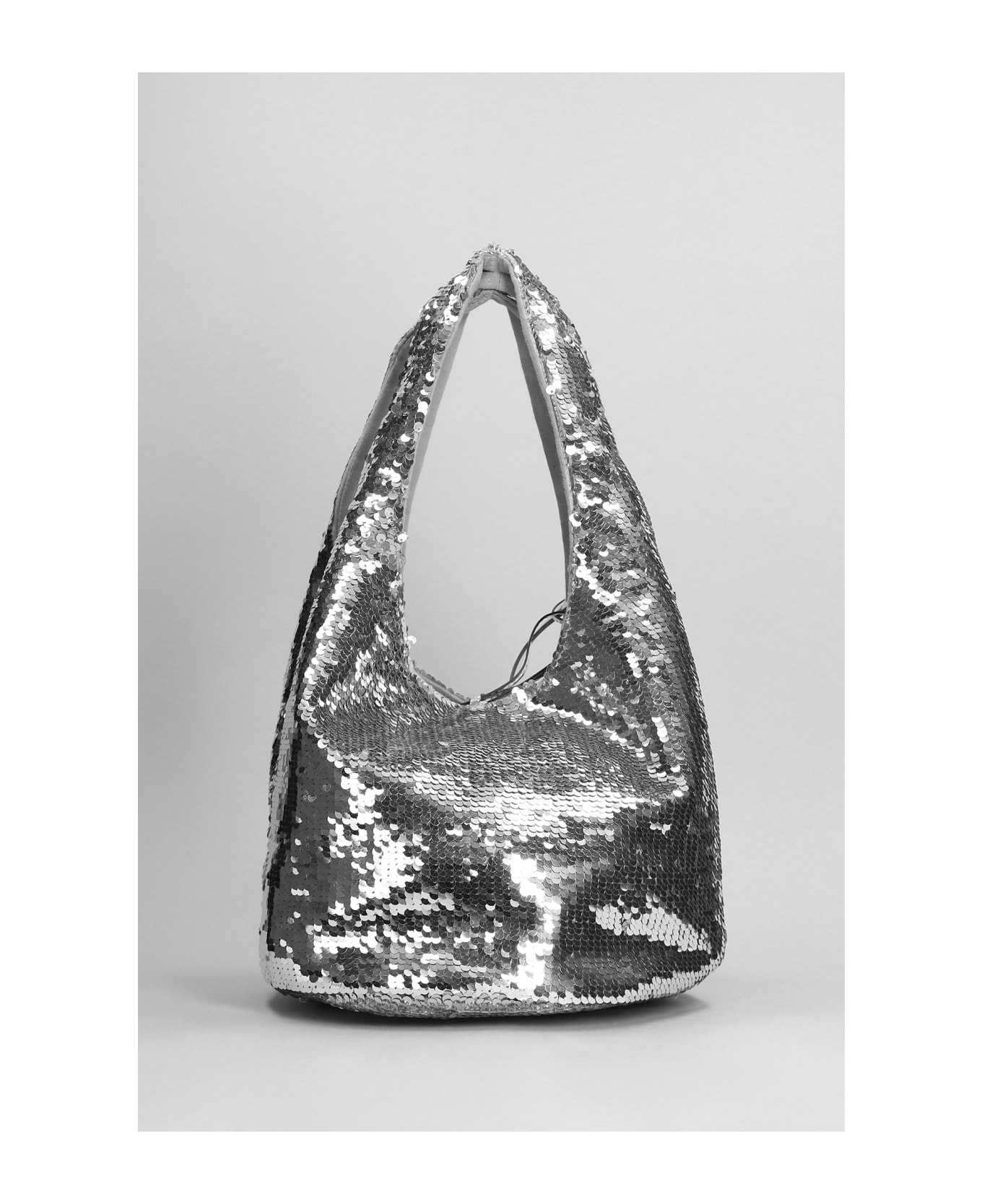 J.W. Anderson Sequin Hand Bag In Silver Pvc - silver