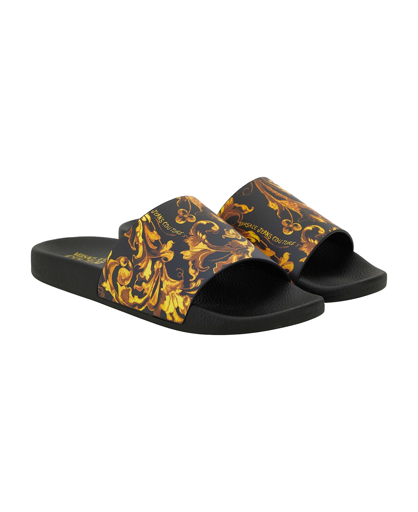 Versace Jeans Couture Pool Slides - Black