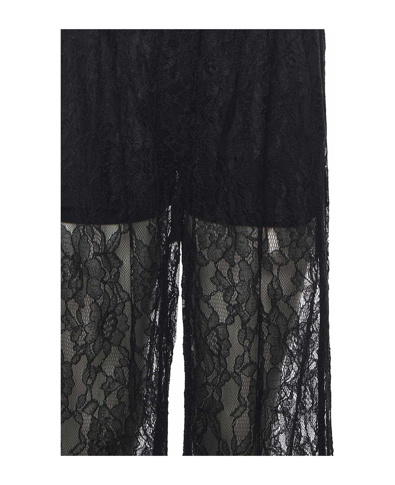 Pinko Wide-leg Lace Pants - Black