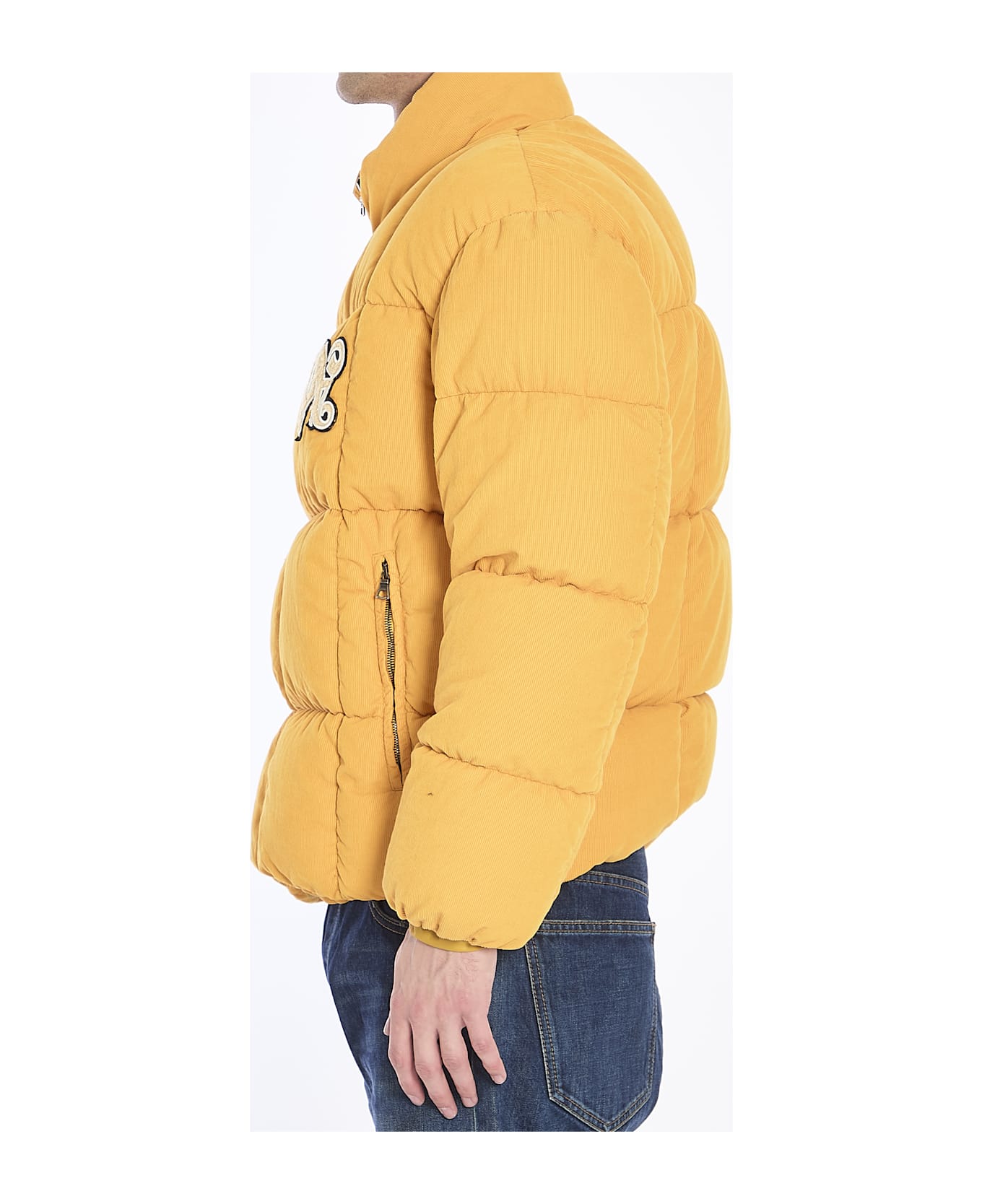 Palm Angels Monogram Corduroy Puffer Jacket - ORANGE