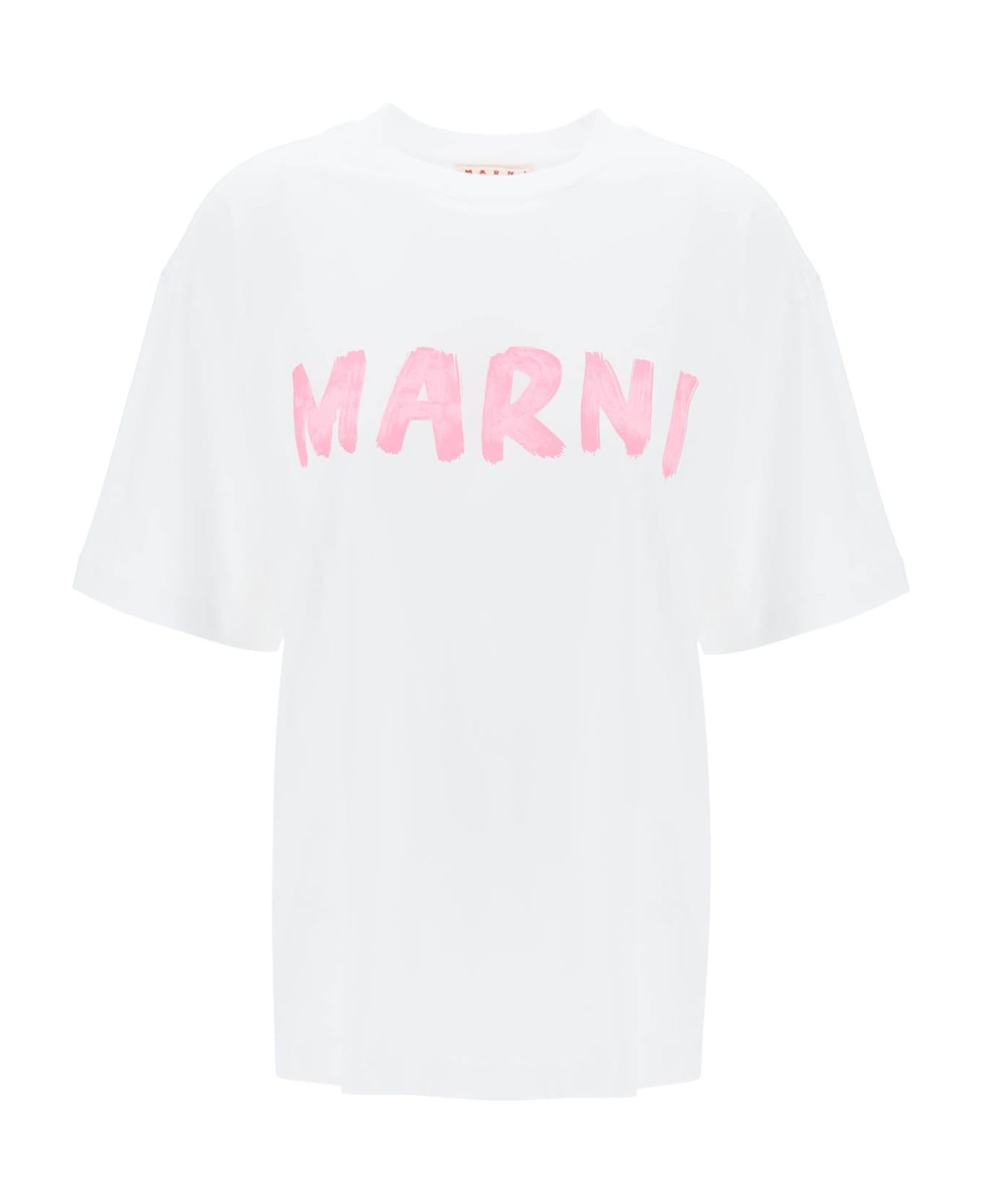 Marni T-shirt With Maxi Logo Print - LILY WHITE (White)