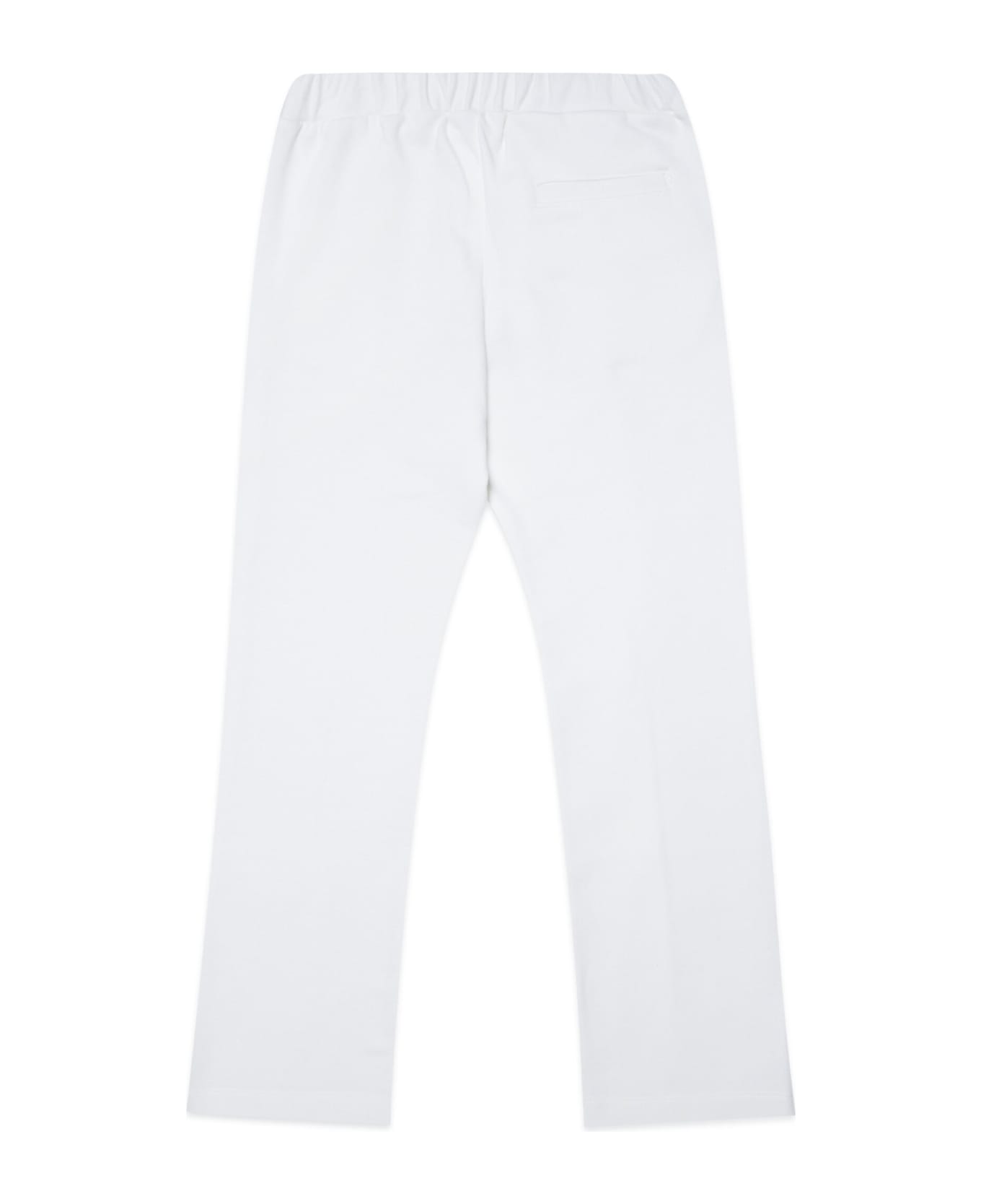 N.21 N21p161f Trousers N°21 White Fleece Trousers With Logo - White