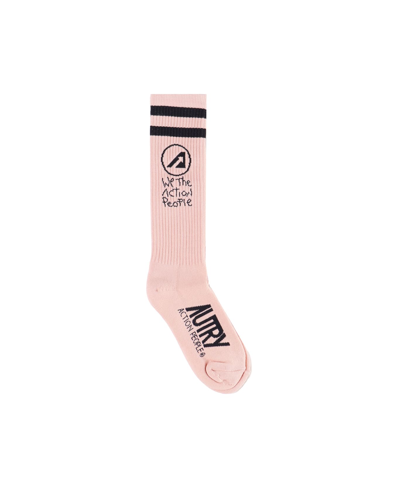 Autry Socks With Logo - Pnk/blk