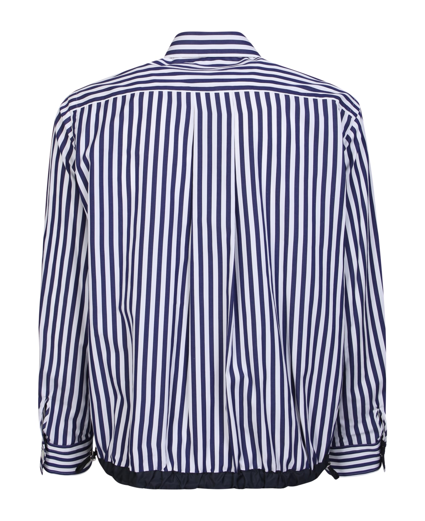 Sacai Striped Shirt With Drawstring Waist Details - Blue