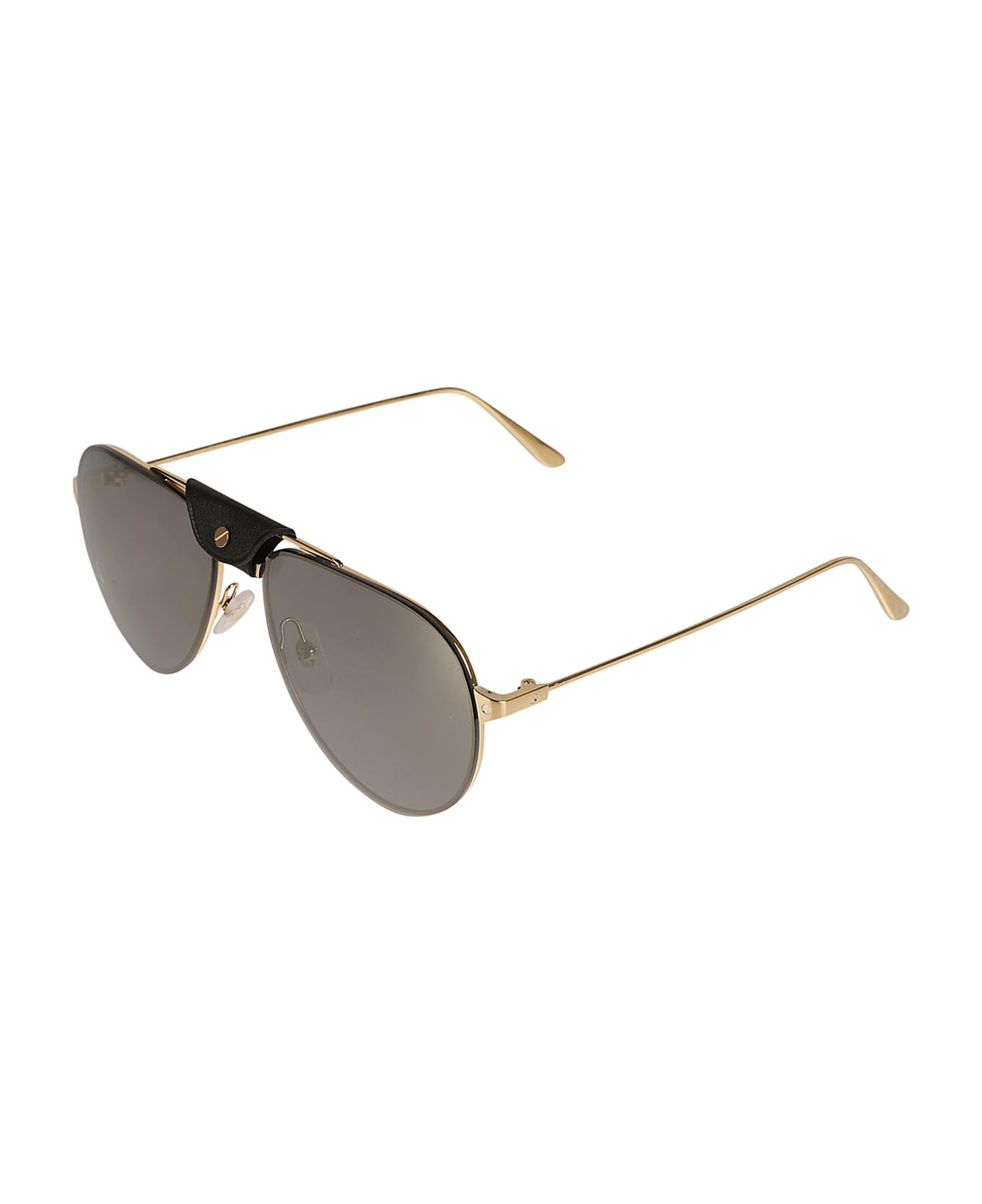Cartier Eyewear Aviator Logo Detail Sunglasses - Gold サングラス