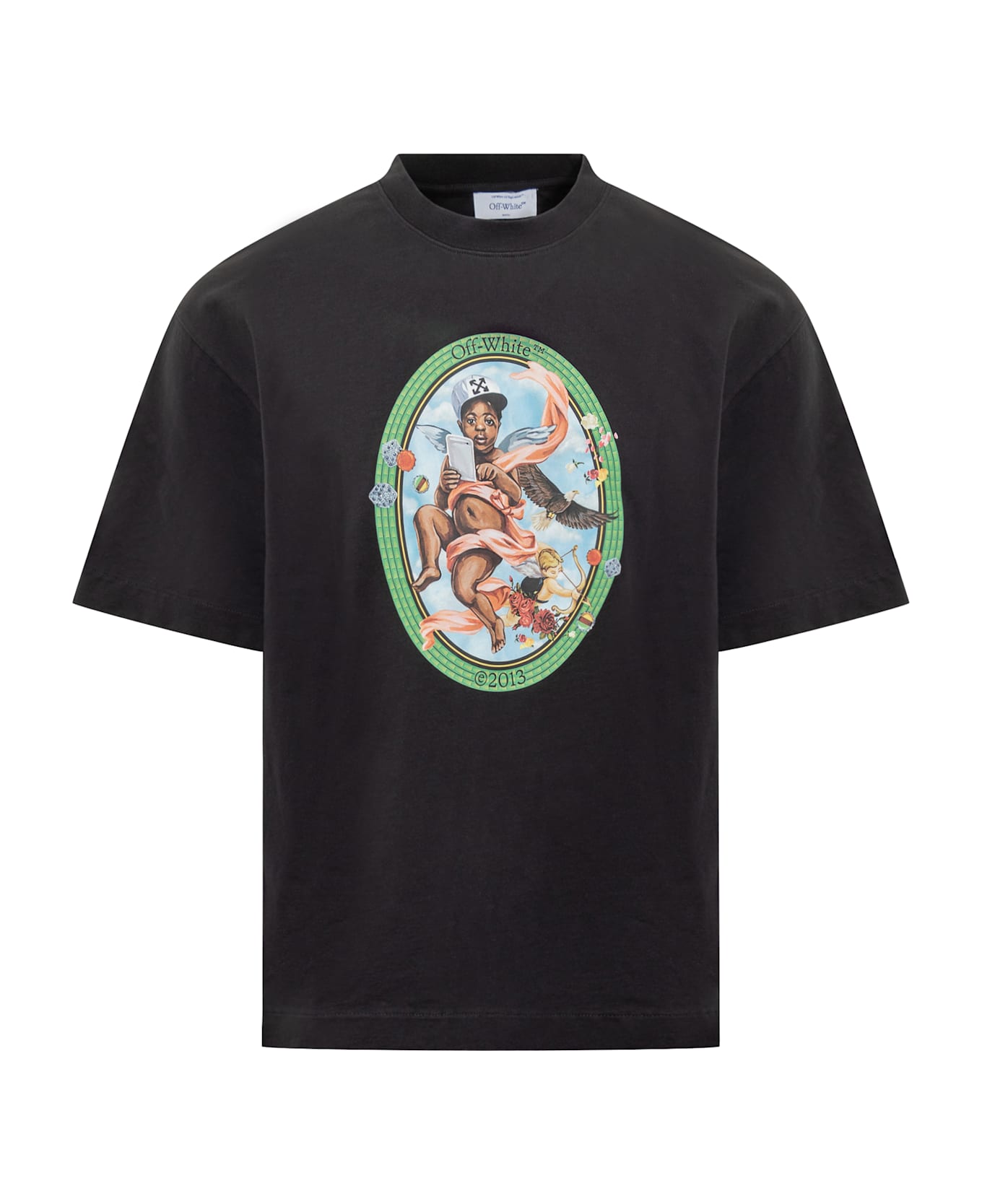 Off-White 'fresco Skate' Black Cotton T-shirt - BLACK WHITE