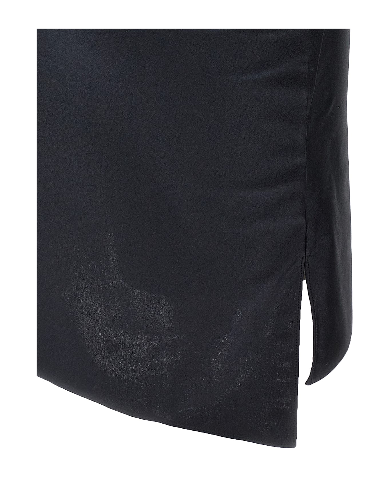 Coperni Asymmetric Flower Mini Dress - Black