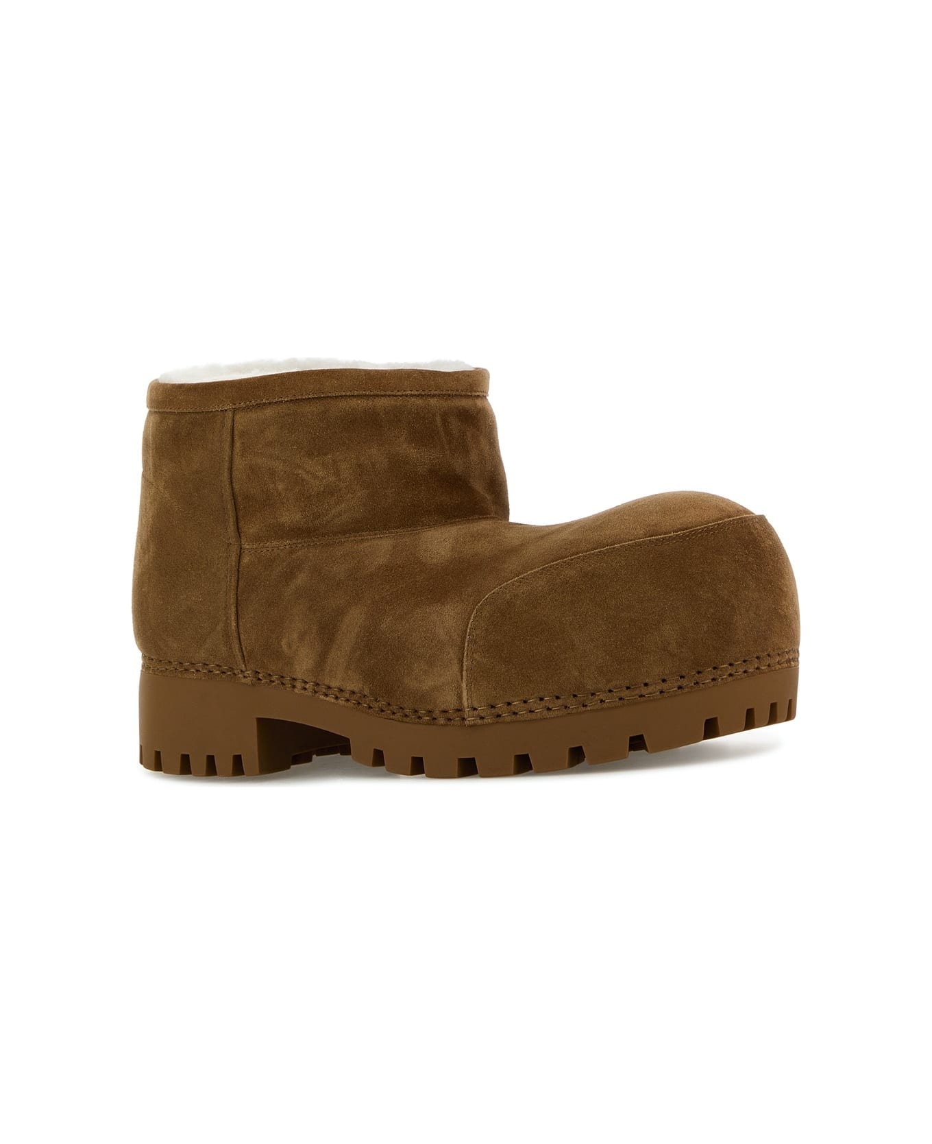 Balenciaga Alaska Fur Bootie - BROWNWHITE