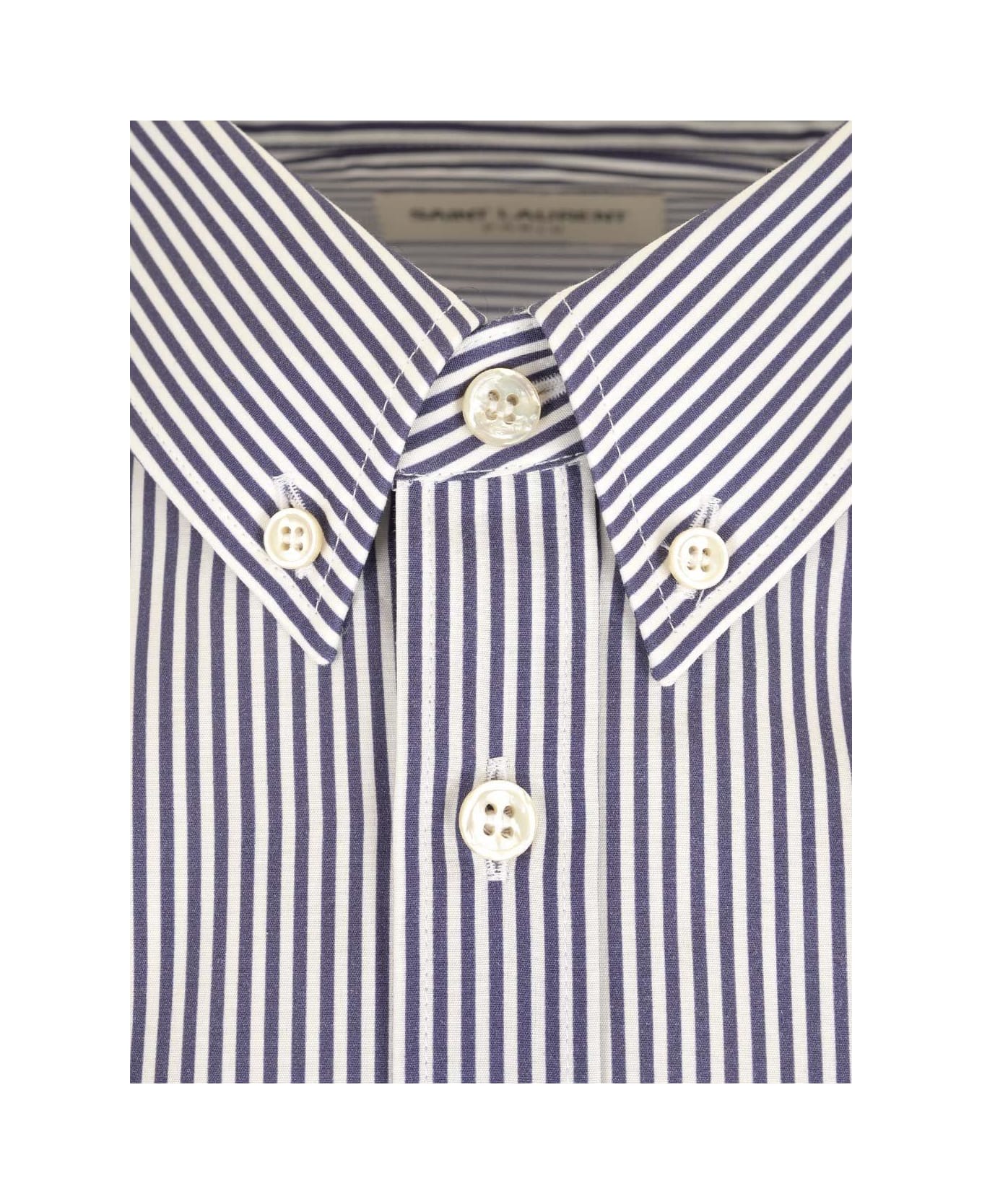 Saint Laurent Monogram Striped Shirt - Blu